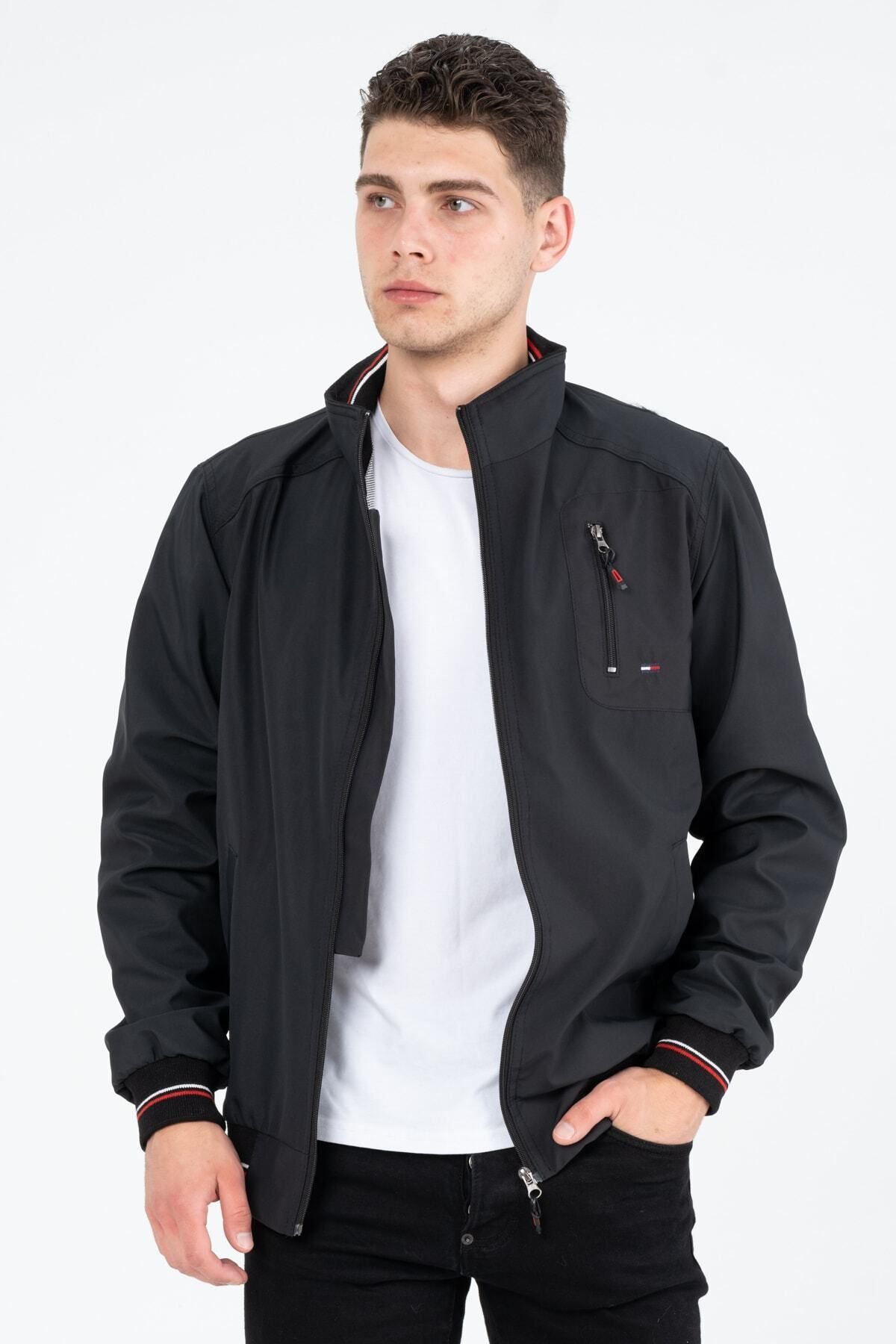 Marjinal City  Siyah Içi Gömlek Astarlı Su Ve Rüzgar Geçirmez Mevsimlik Erkek Mont - Görsel 2