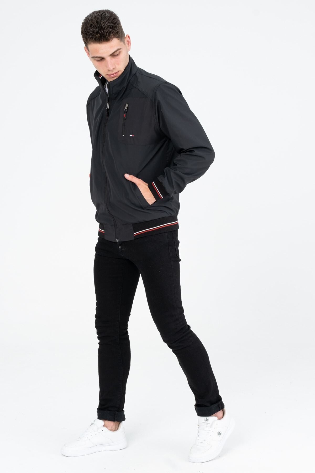 Marjinal City  Siyah Içi Gömlek Astarlı Su Ve Rüzgar Geçirmez Mevsimlik Erkek Mont - Görsel 4