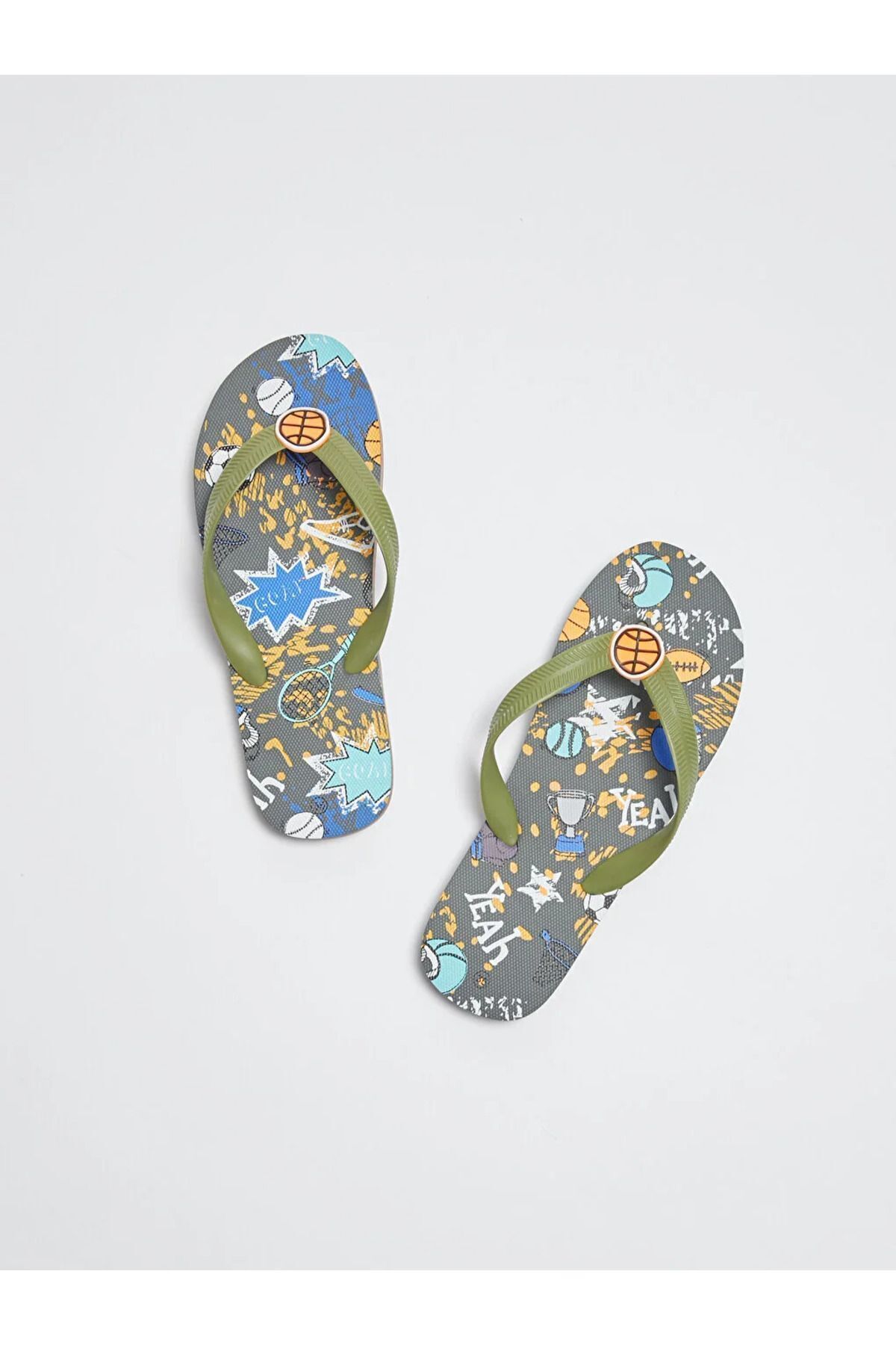 LC Waikiki-Papuci de plajă pentru băieți - LCW STEPS Printed, Flip Flops 3