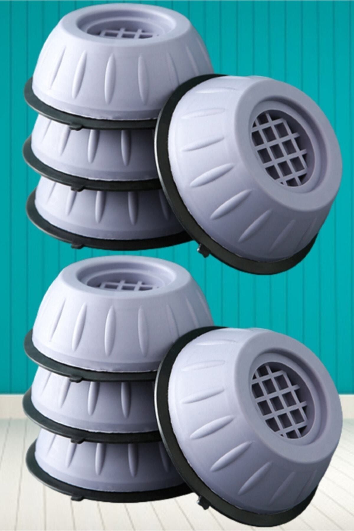 8 Pieces White Goods Laundry Dishwasher Anti-Vibration Riser Anti-Slip Suction Cup Feet
