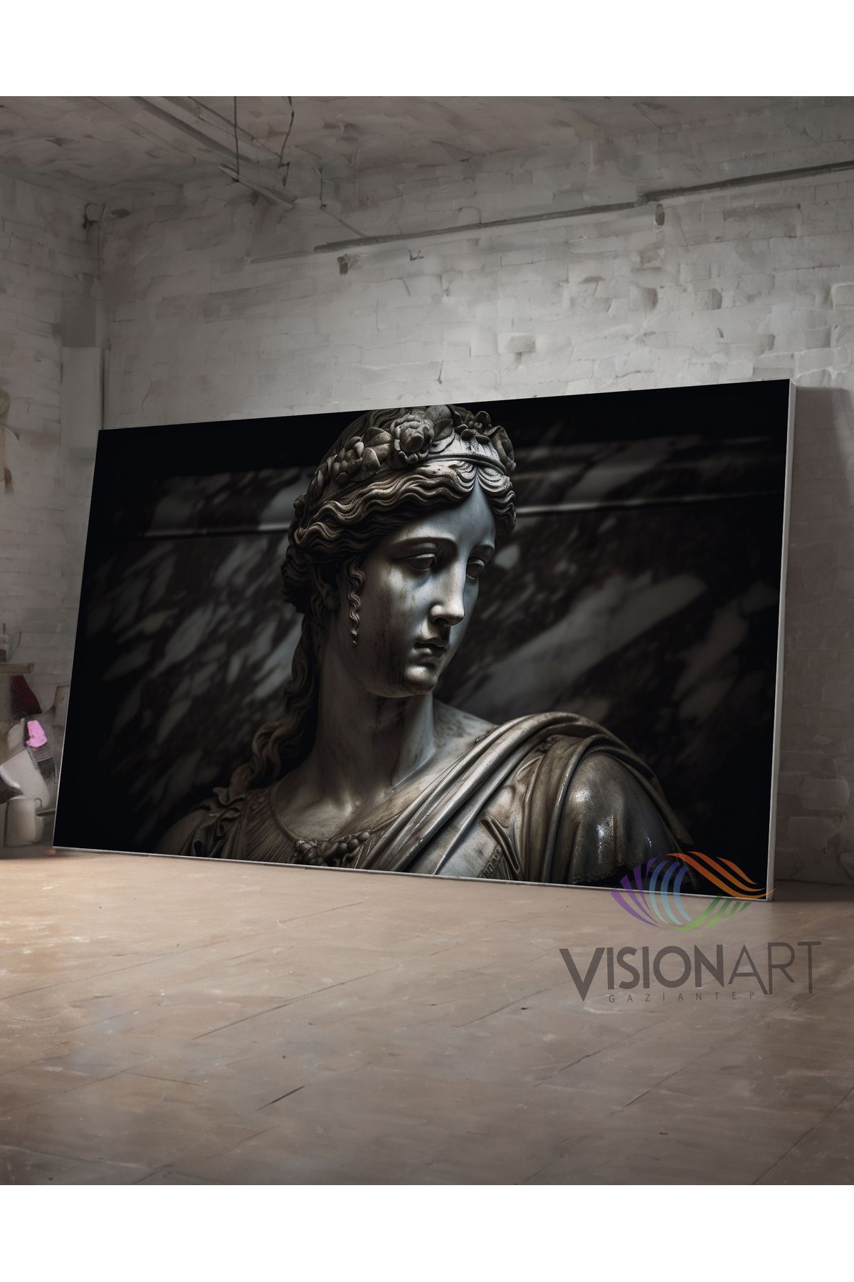 CANVASUM Femeie Greacă Neagră Detaliată Pictură Decorativă Pe Pânză - 20 x 30