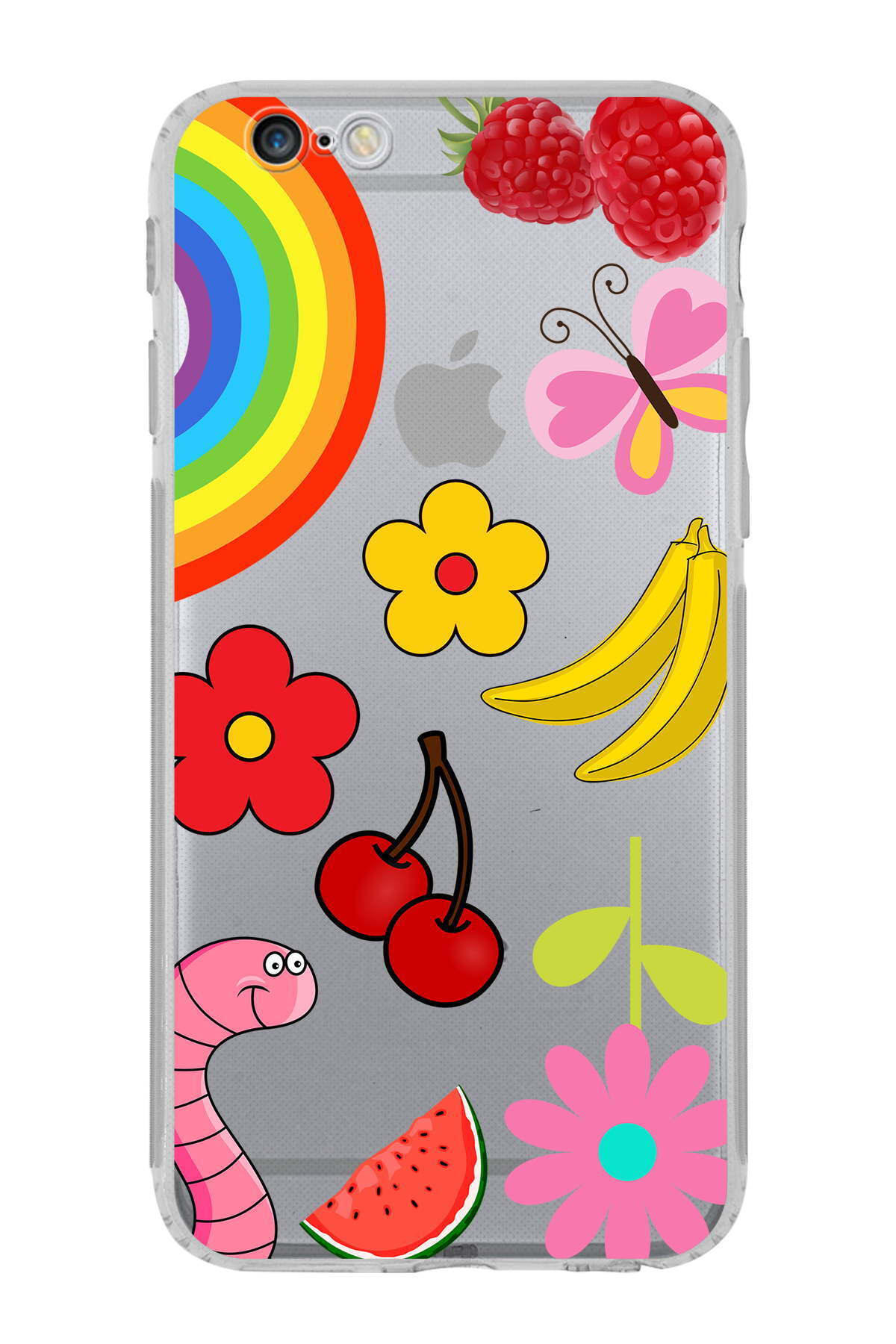 iPhone 6 ile Uyumlu Water Color 5  Kamera Korumalı Şeffaf  Kılıf