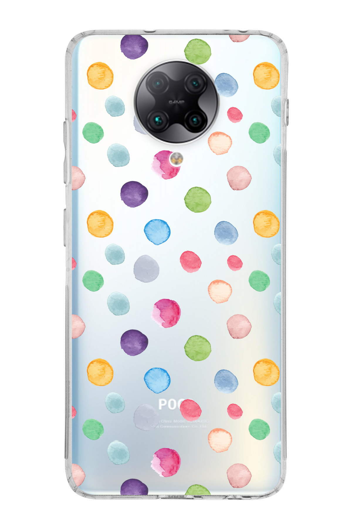 Poco F2 Pro ile Uyumlu Water Color 6  Kamera Korumalı Şeffaf  Kılıf