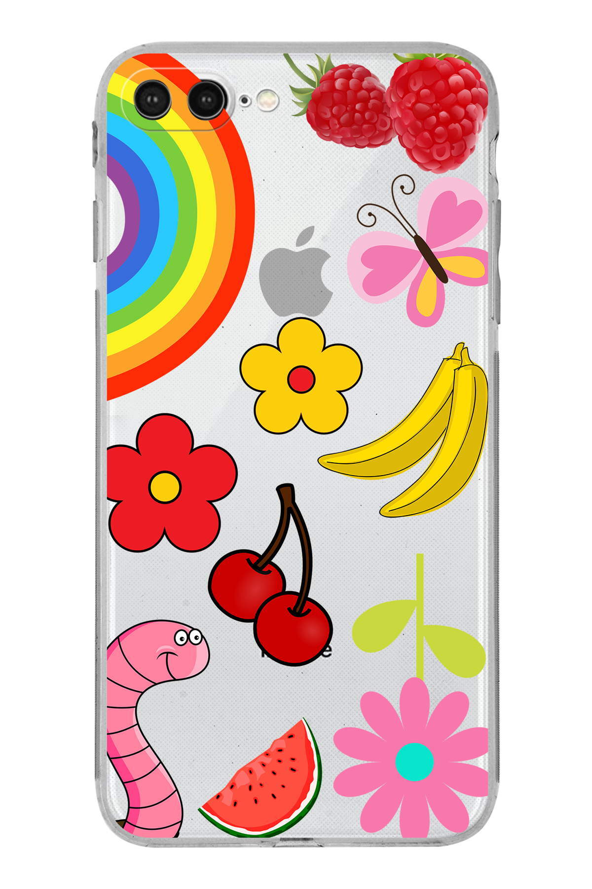 iPhone 7 Plus ile Uyumlu Water Color 5  Kamera Korumalı Şeffaf  Kılıf