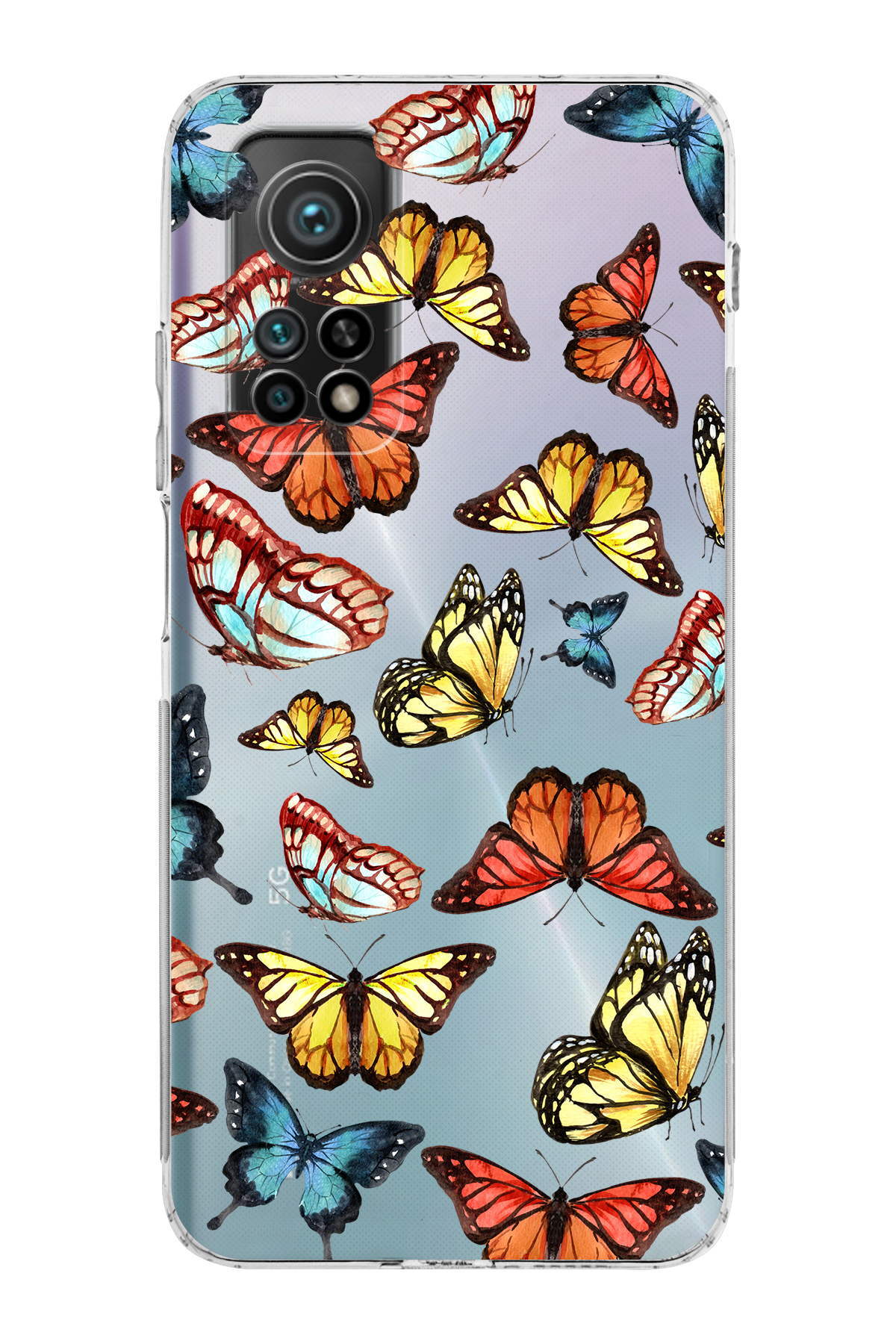 Xiaomi Mi 10 T ile Uyumlu Water Color 2  Kamera Korumalı Şeffaf  Kılıf