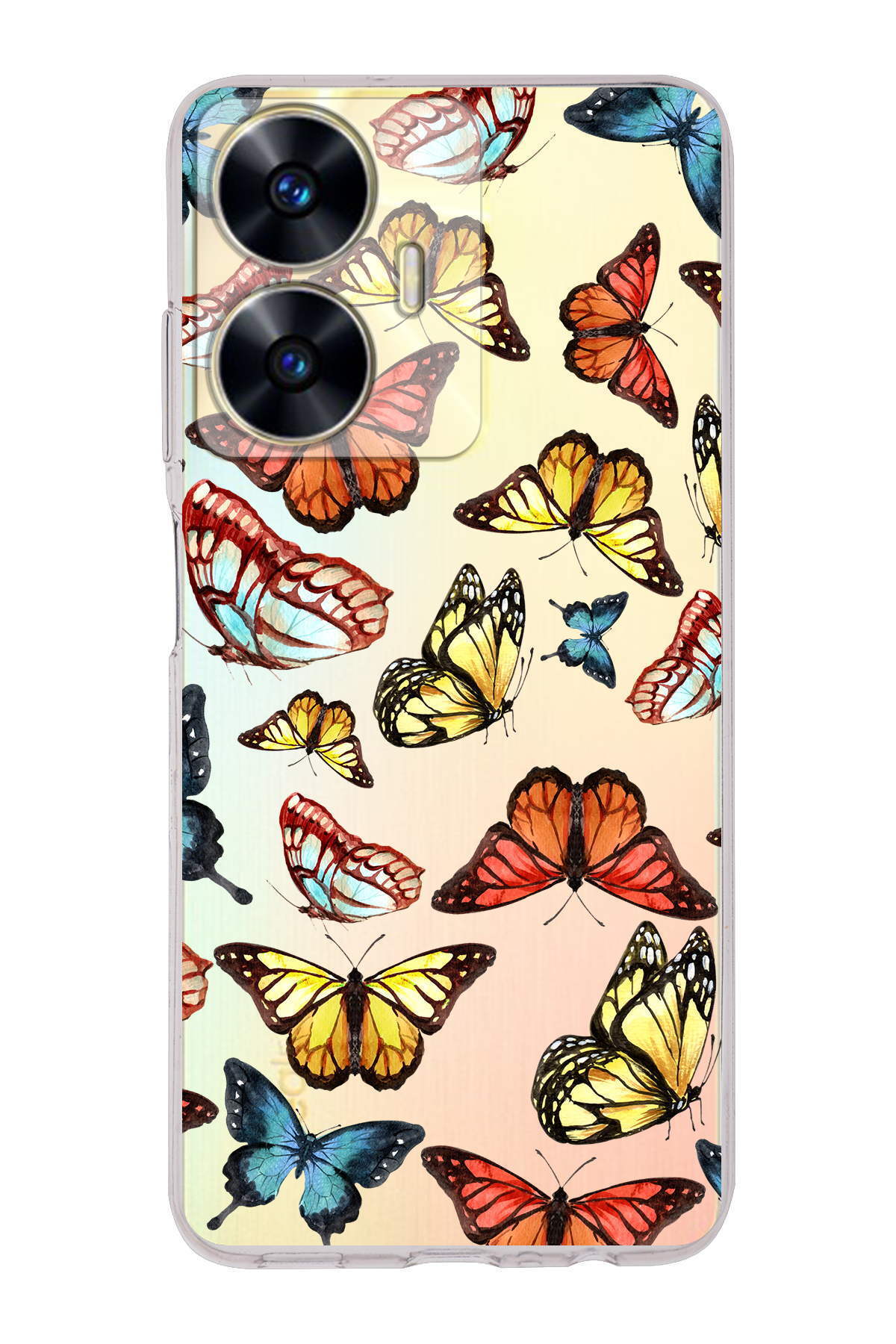 Realme C55 ile Uyumlu Water Color 2  Kamera Korumalı Şeffaf  Kılıf