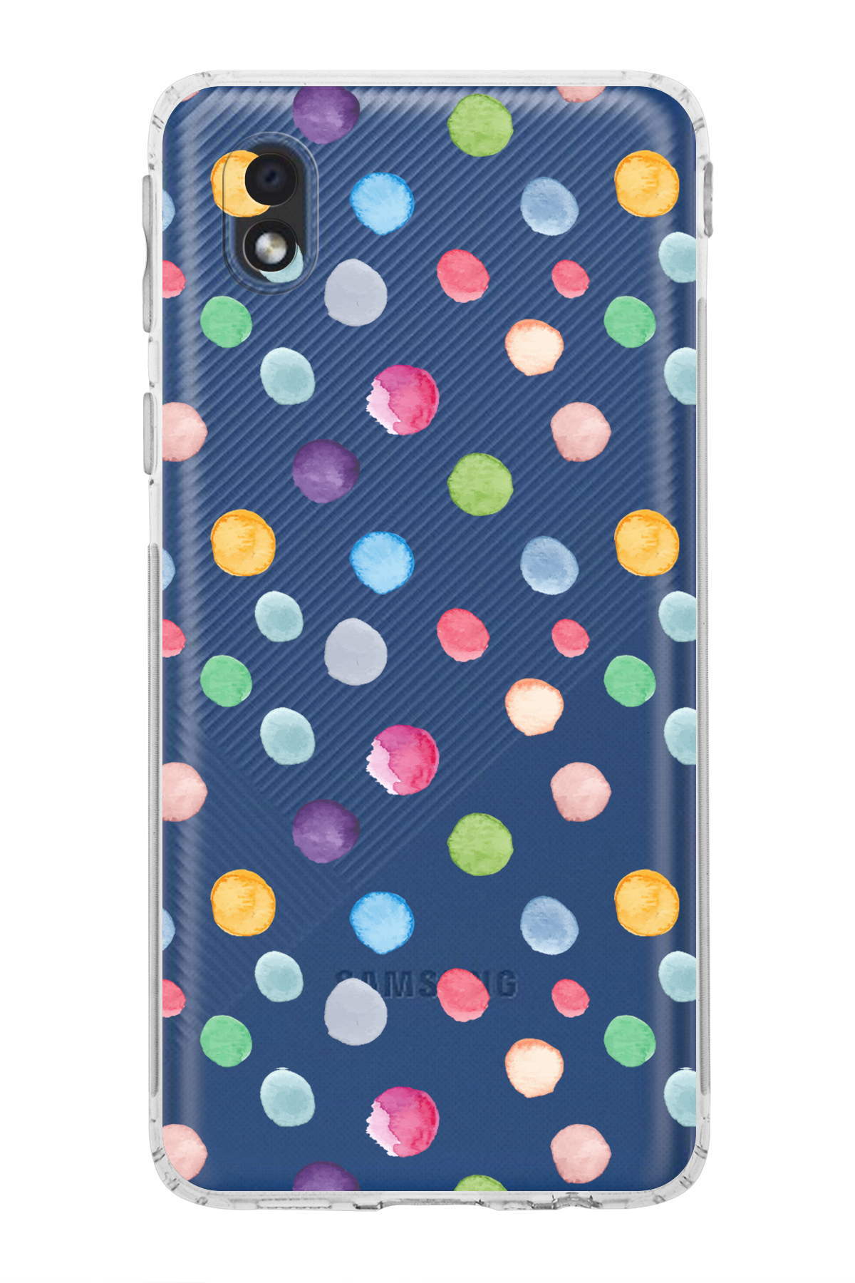 Samsung Galaxy A01 Core ile Uyumlu Water Color 6  Kamera Korumalı Şeffaf  Kılıf