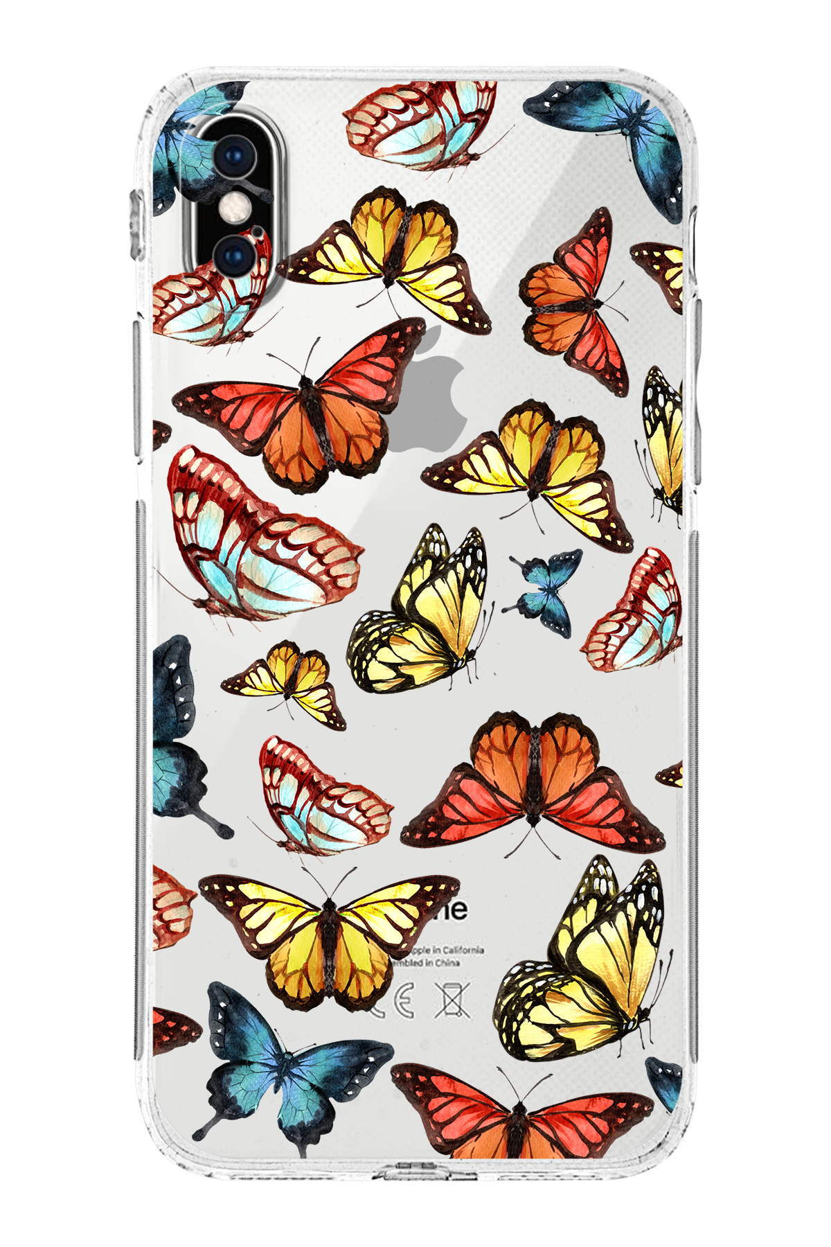 iPhone XS ile Uyumlu Water Color 2  Kamera Korumalı Şeffaf  Kılıf