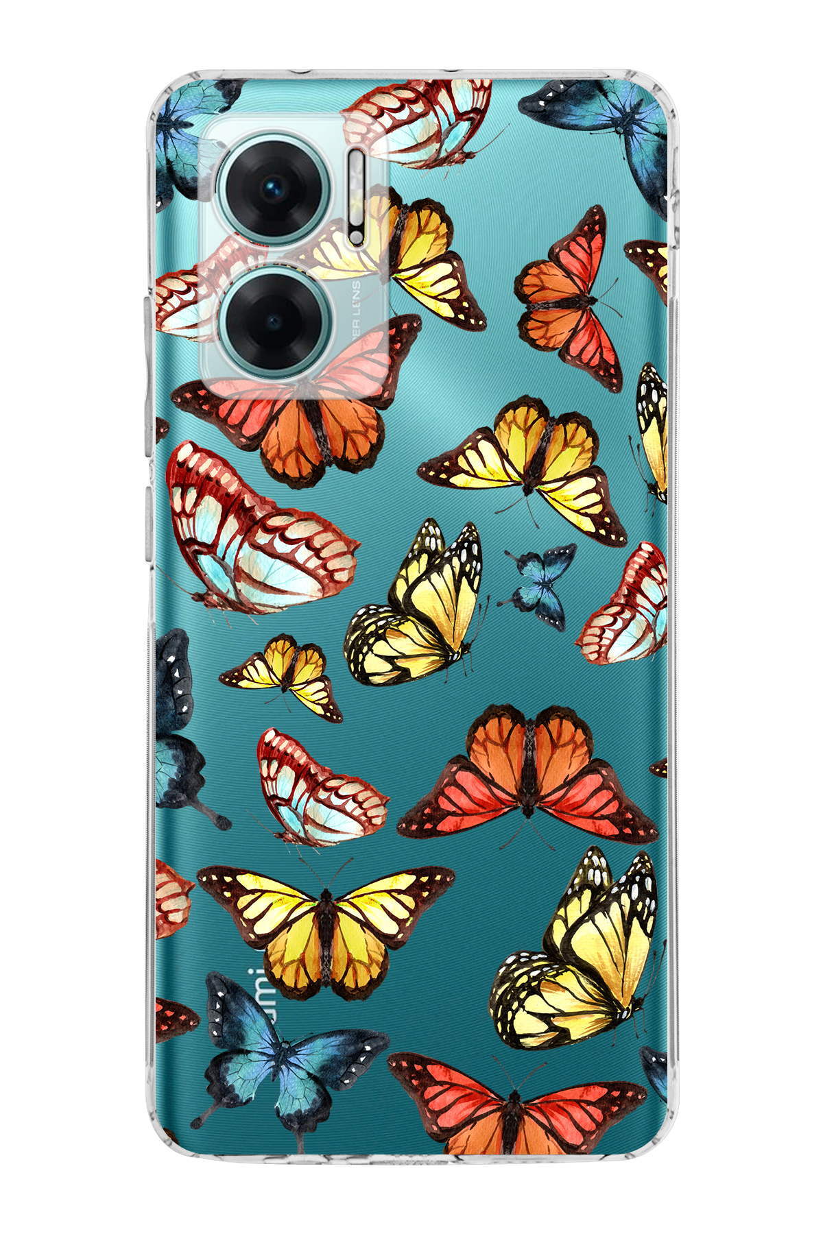 Xiaomi Redmi Note 11E ile Uyumlu Water Color 2  Kamera Korumalı Şeffaf  Kılıf