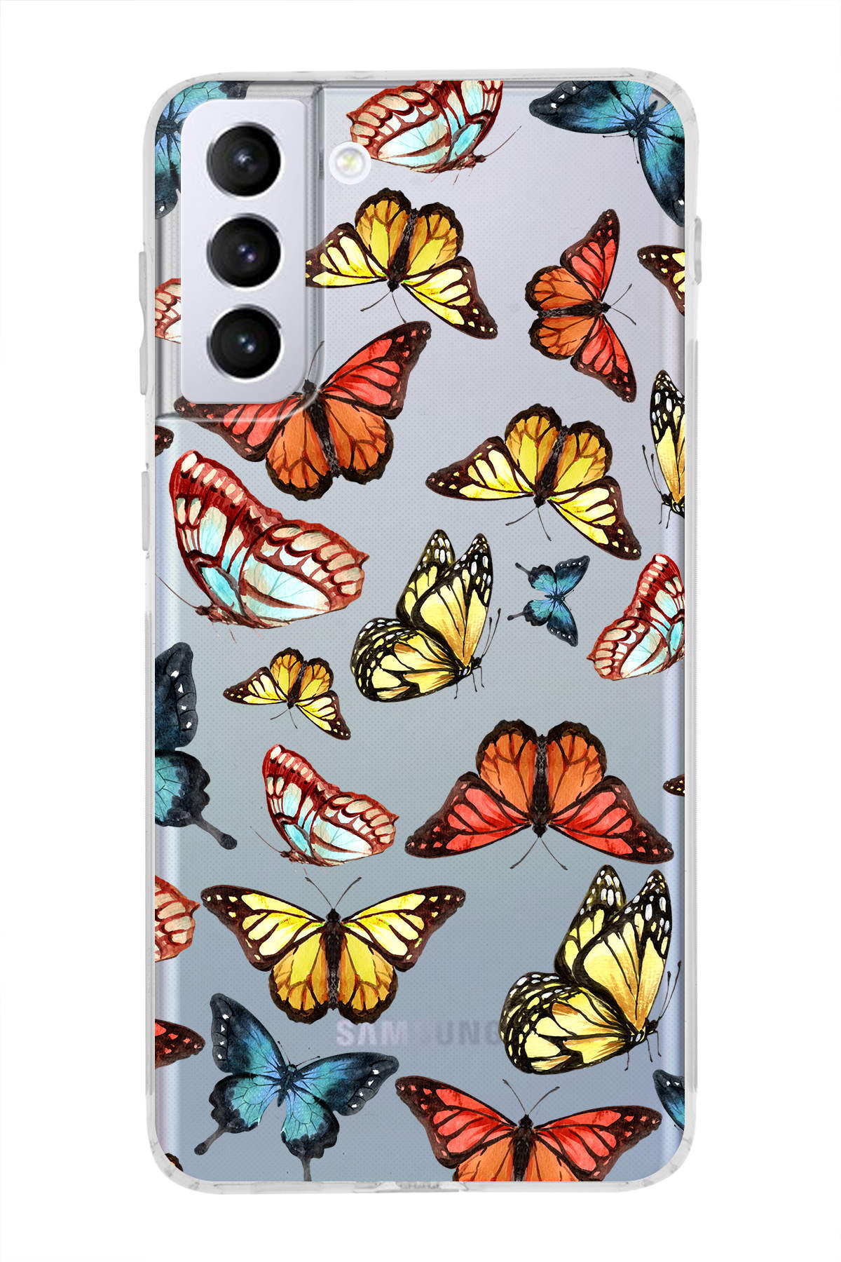 Samsung Galaxy S21 Plus ile Uyumlu Water Color 2  Kamera Korumalı Şeffaf  Kılıf