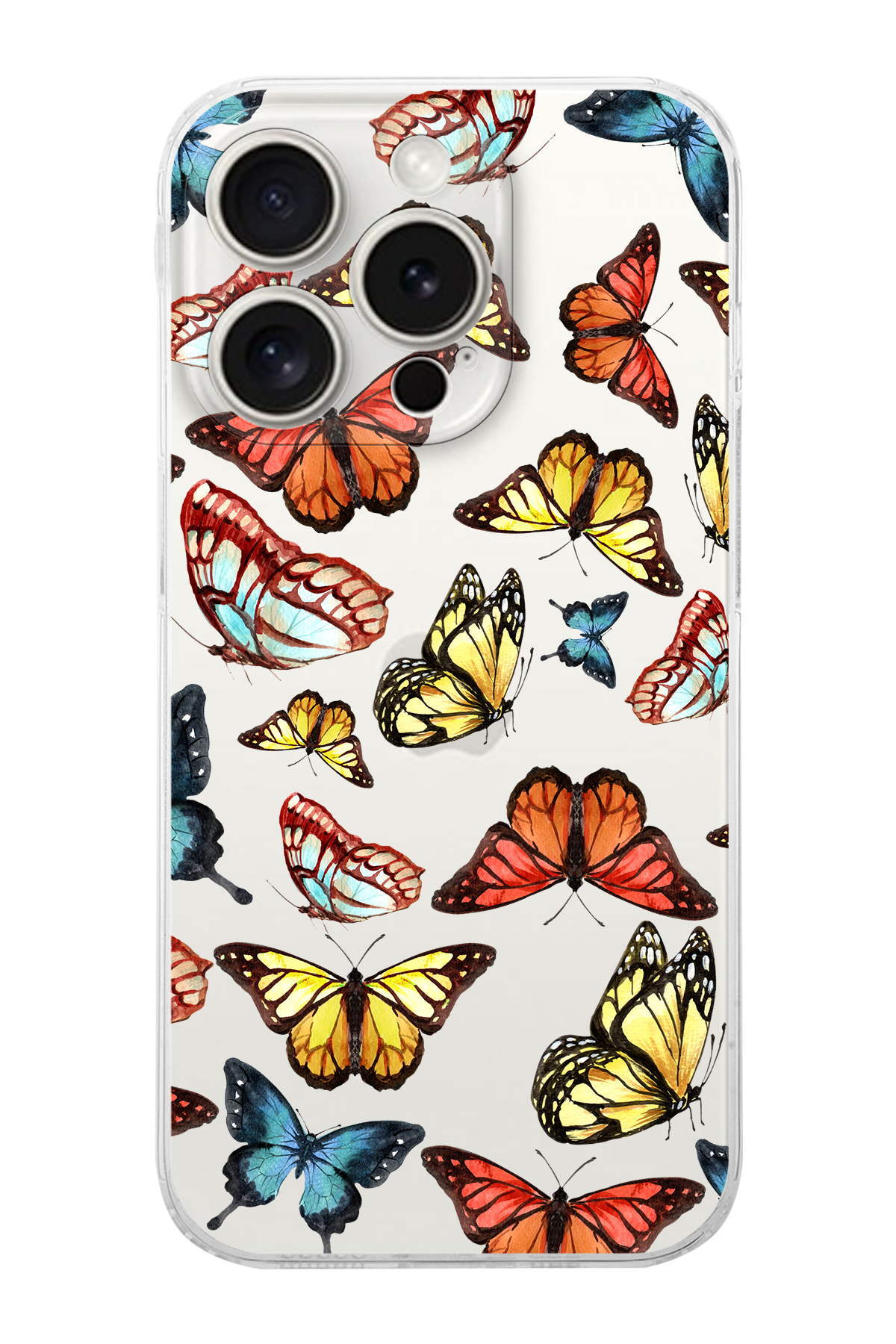 iPhone 15 Pro ile Uyumlu Water Color 2  Kamera Korumalı Şeffaf  Kılıf