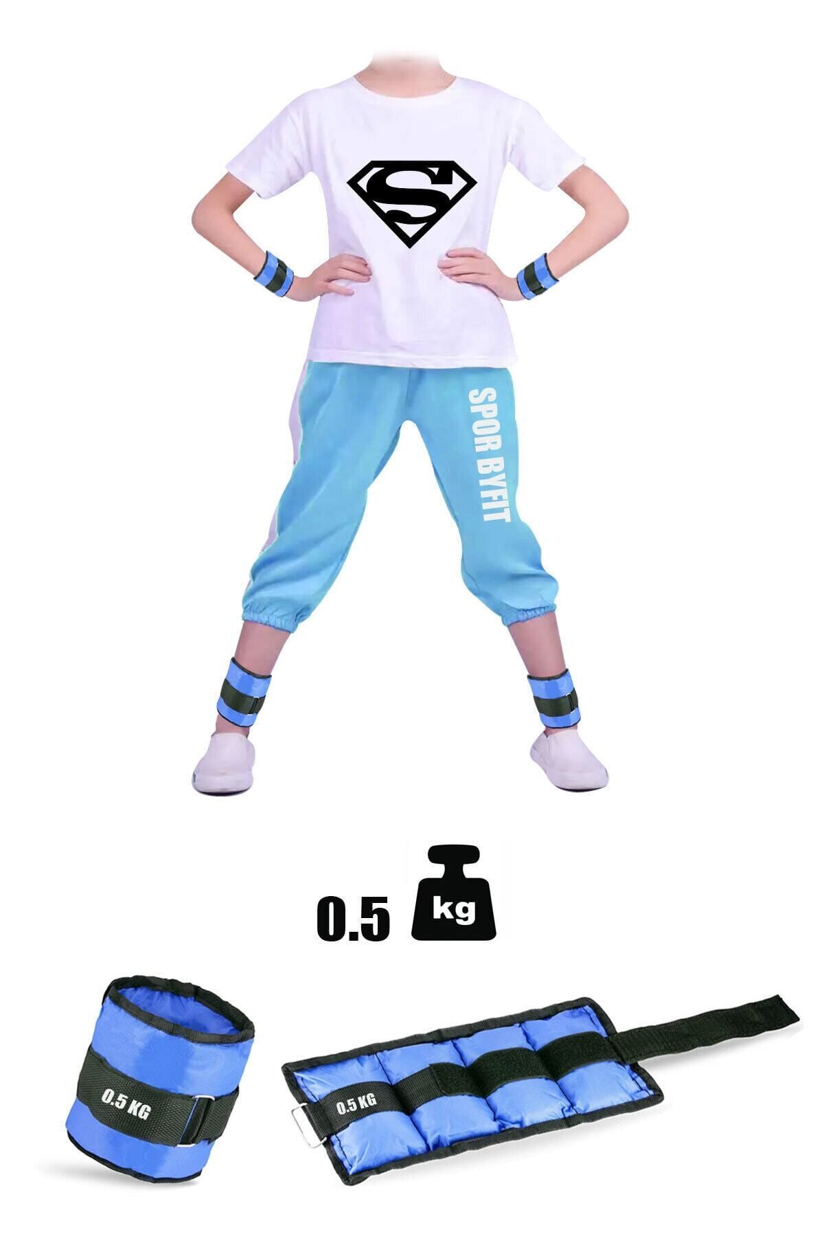 Spor Byfit 0,5 Kg X 2 Adet Çocuklar Için Mavi El Veya Ayak Bileği Ağırlığı
