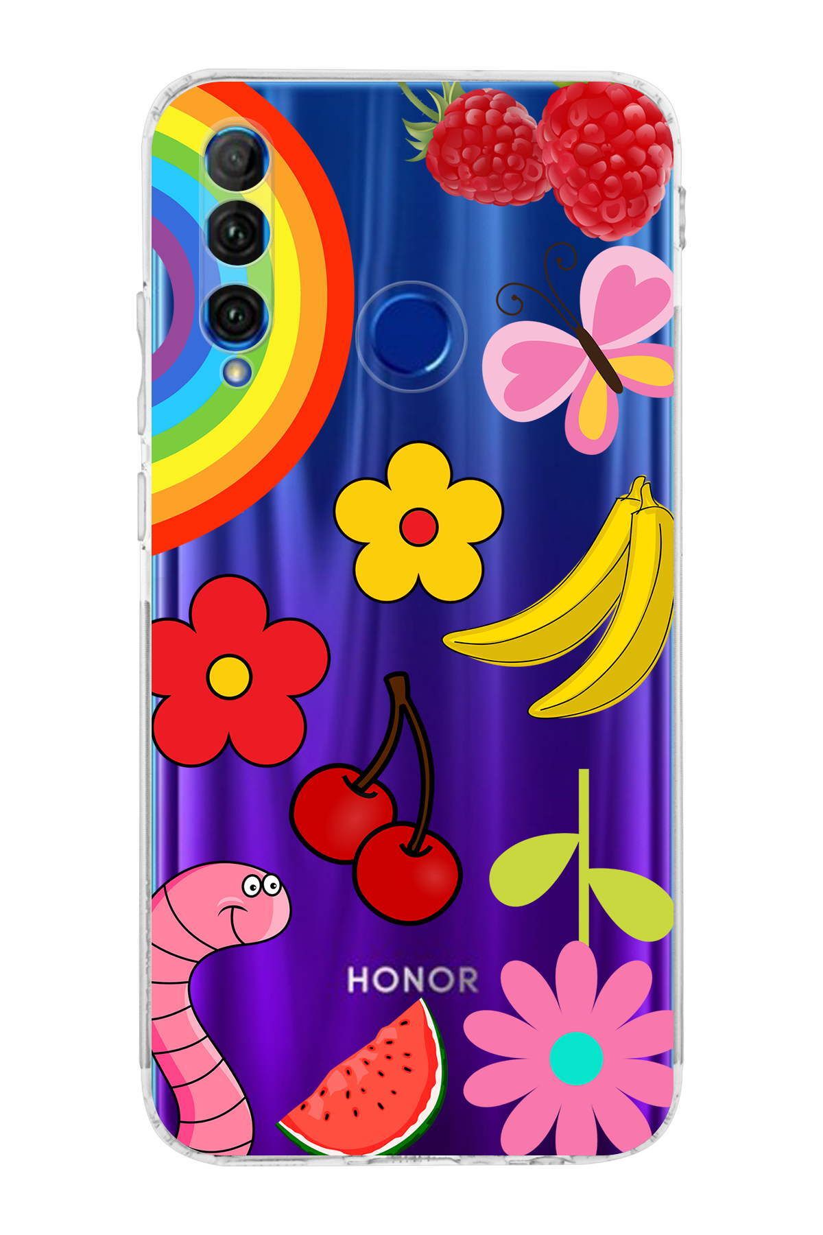 Honor 20 Lite ile Uyumlu Water Color 5  Kamera Korumalı Şeffaf  Kılıf