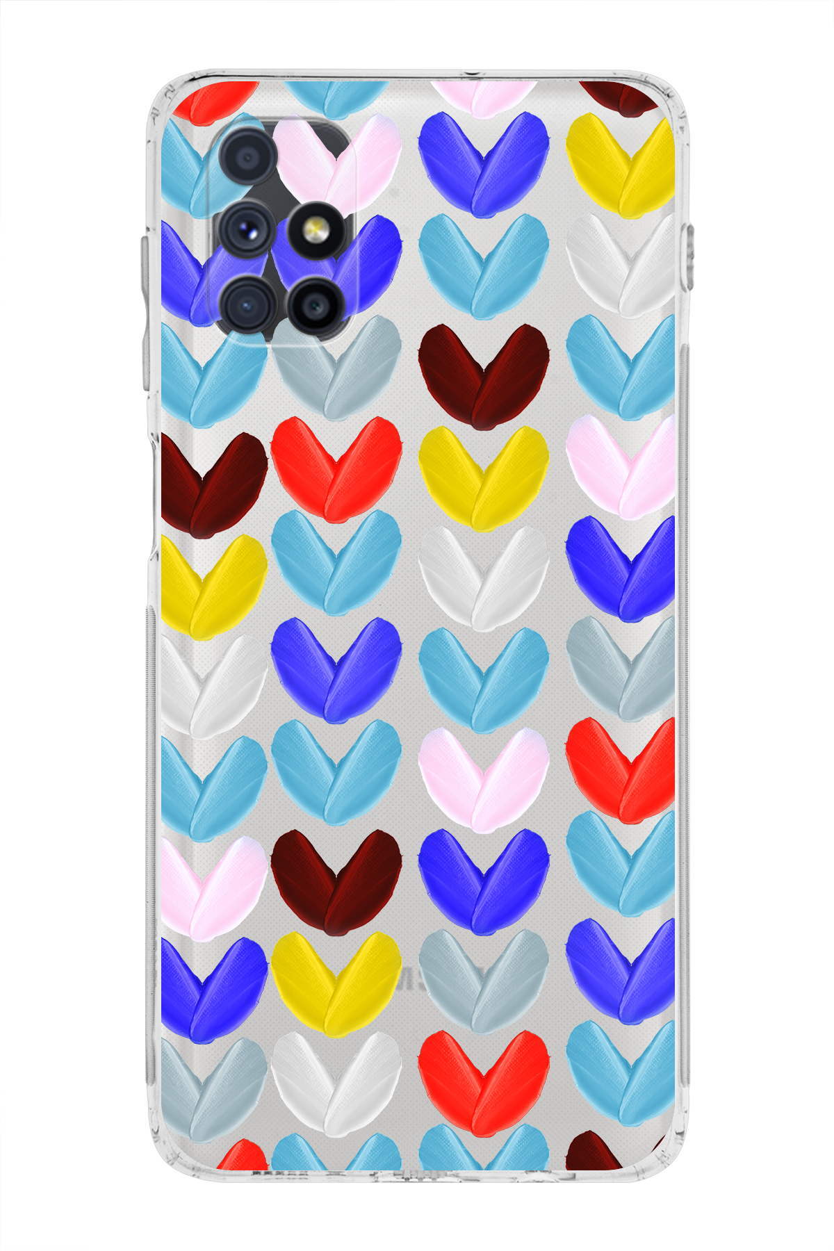 Samsung Galaxy M51 ile Uyumlu Water Color 1  Kamera Korumalı Şeffaf  Kılıf