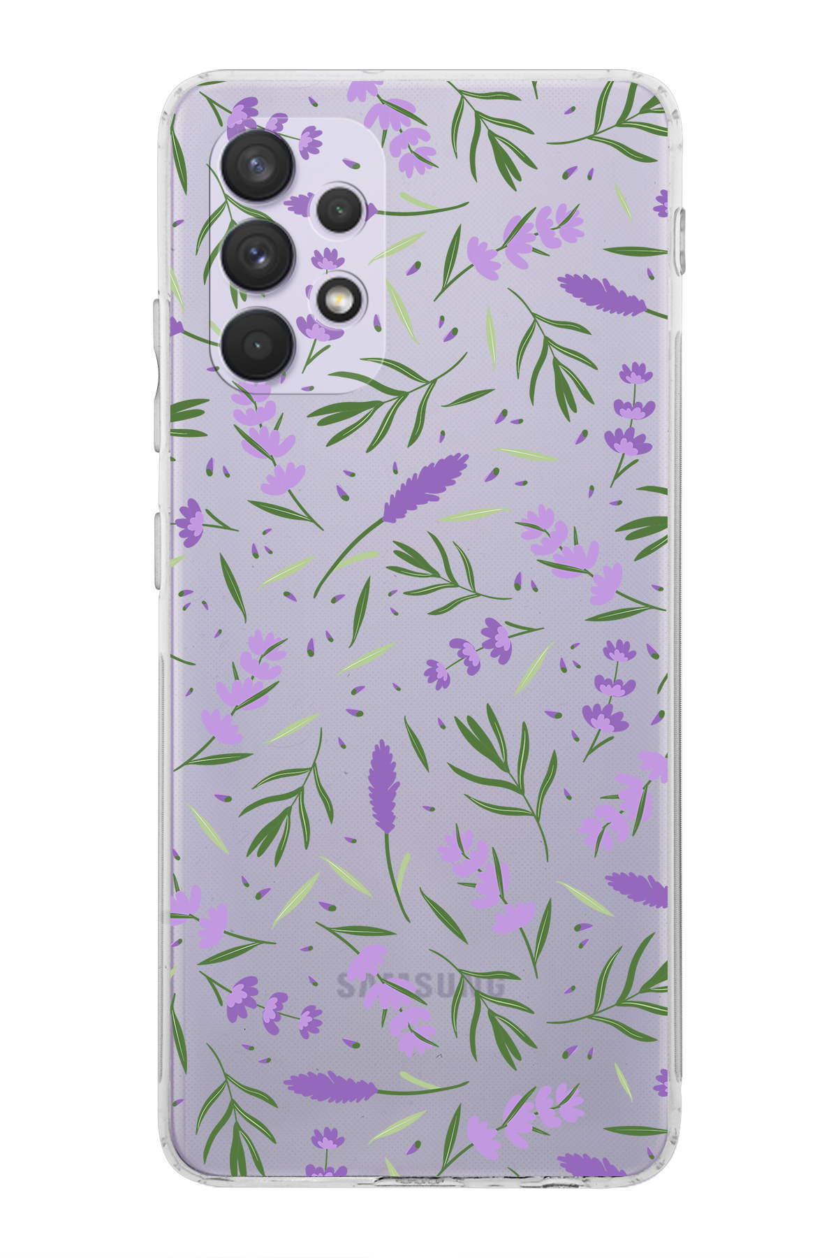 Samsung Galaxy A32 ile Uyumlu Water Color 3  Kamera Korumalı Şeffaf  Kılıf