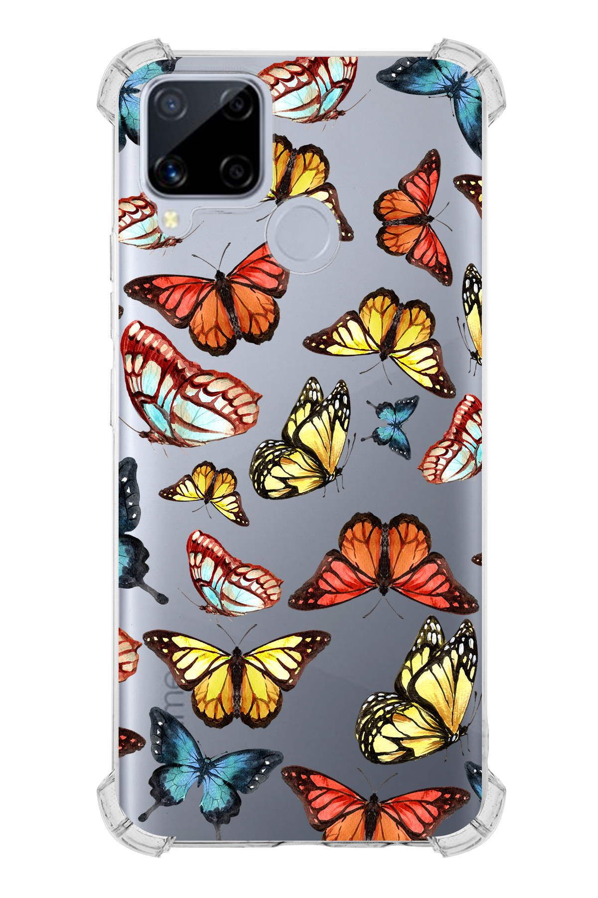Oppo Realme C15 ile Uyumlu Water Color 2  Kamera Korumalı Şeffaf  Kılıf