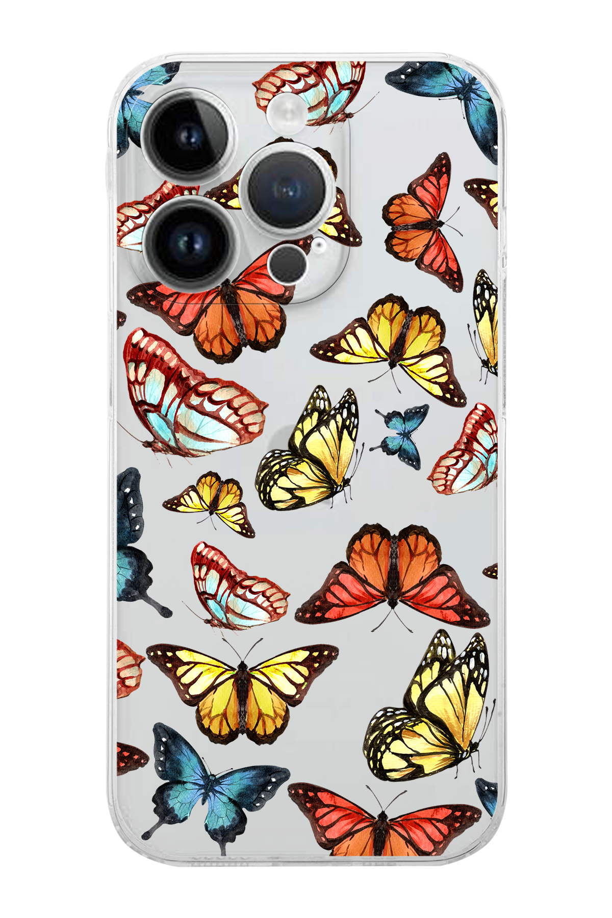 iPhone 14 Pro ile Uyumlu Water Color 2  Kamera Korumalı Şeffaf  Kılıf