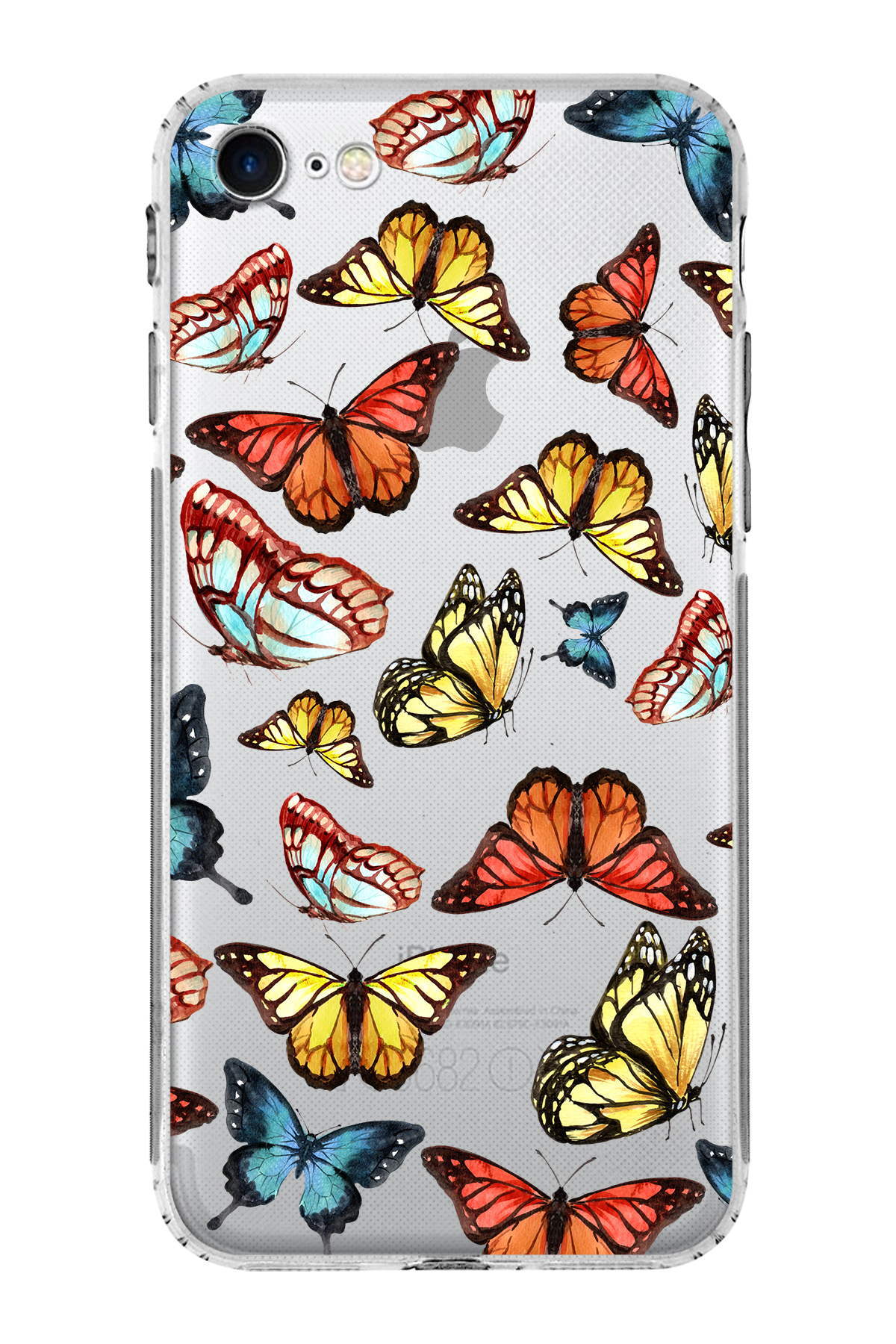 iPhone SE 2022 ile Uyumlu Water Color 2  Kamera Korumalı Şeffaf  Kılıf