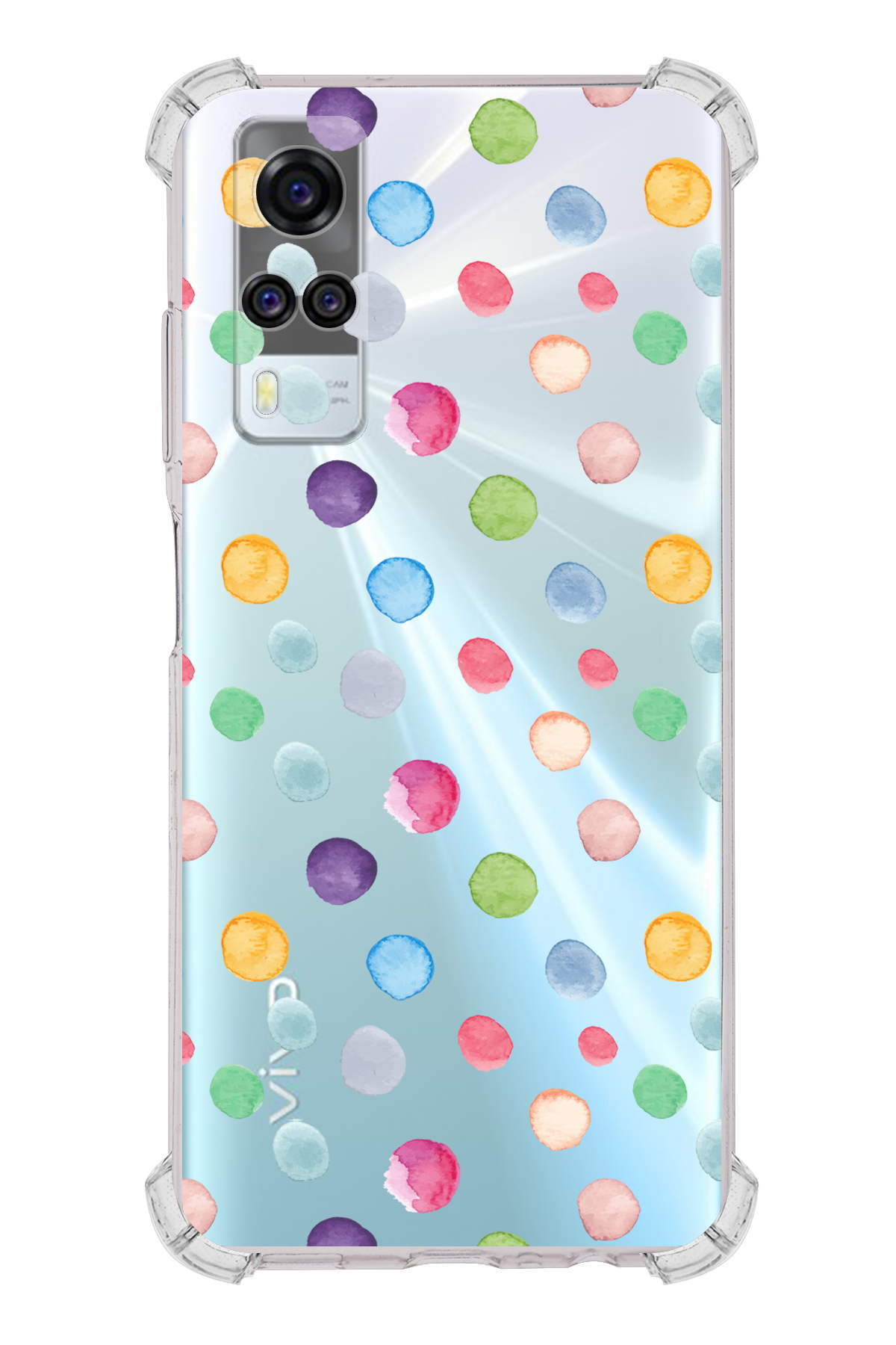 Vivo Y51 ile Uyumlu Water Color 6  Kamera Korumalı Şeffaf  Kılıf