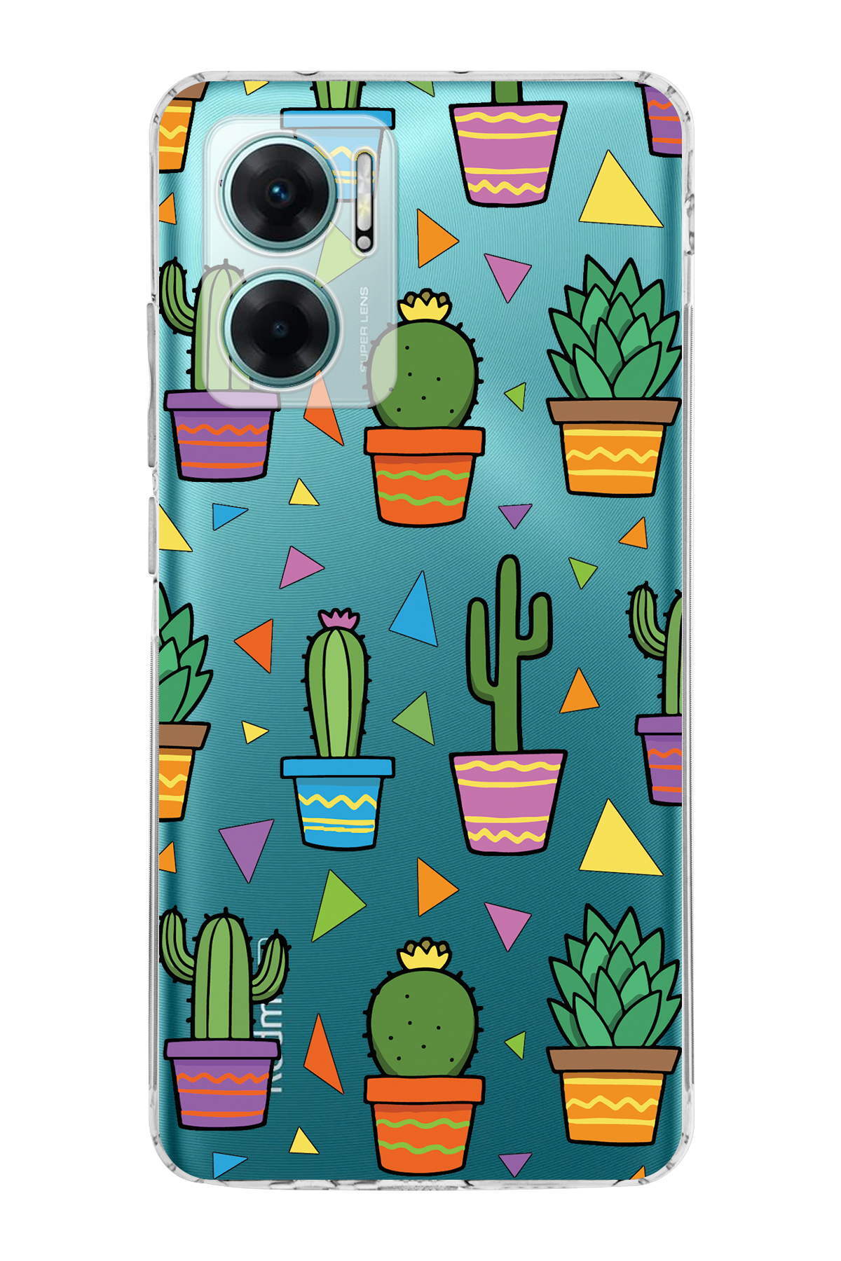 Xiaomi Redmi Note 11E ile Uyumlu Water Color 4  Kamera Korumalı Şeffaf  Kılıf