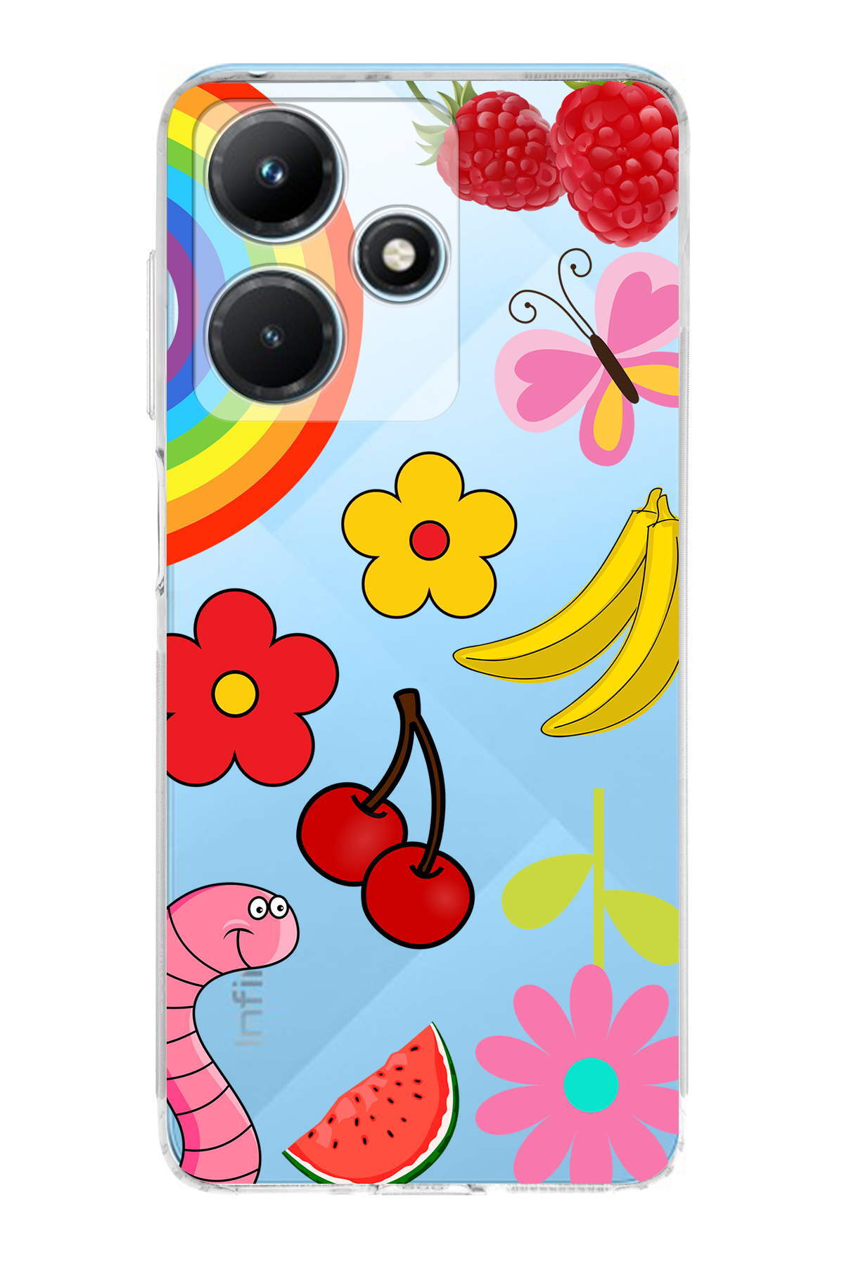 İnfinix Hot 30i ile Uyumlu Water Color 5  Kamera Korumalı Şeffaf  Kılıf