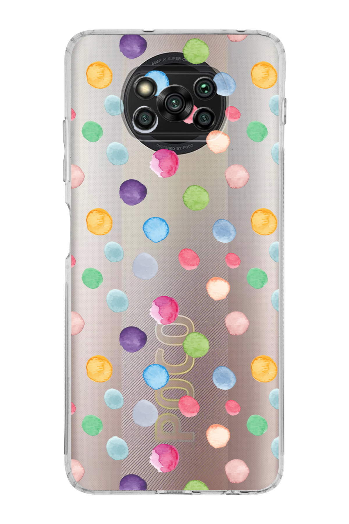 Poco X3 Pro ile Uyumlu Water Color 6  Kamera Korumalı Şeffaf  Kılıf