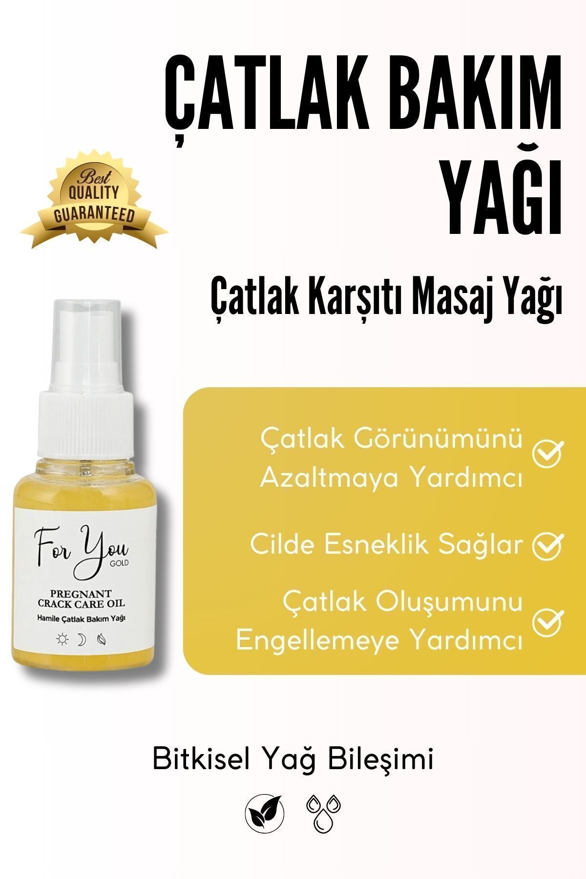 روغن مراقبت از پوست ضد کشش و روغن مراقبت از استرچ مارک بارداری For You Gold
