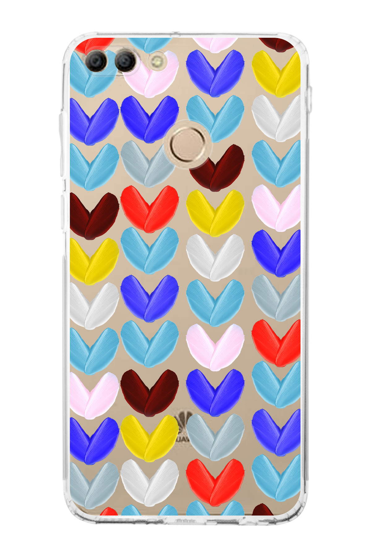 Huawei Y9 2018 ile Uyumlu Water Color 1  Kamera Korumalı Şeffaf  Kılıf