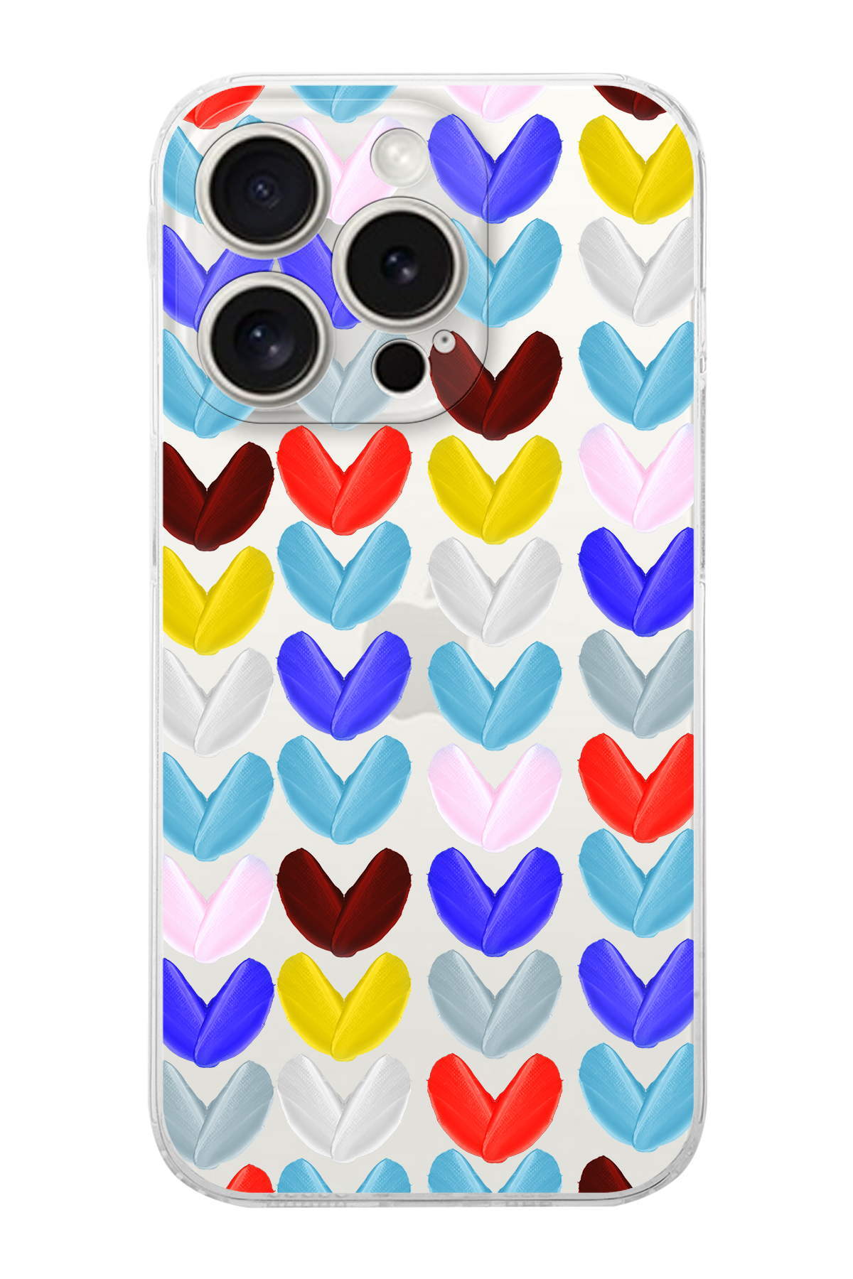 iPhone 15 Pro ile Uyumlu Water Color 1  Kamera Korumalı Şeffaf  Kılıf