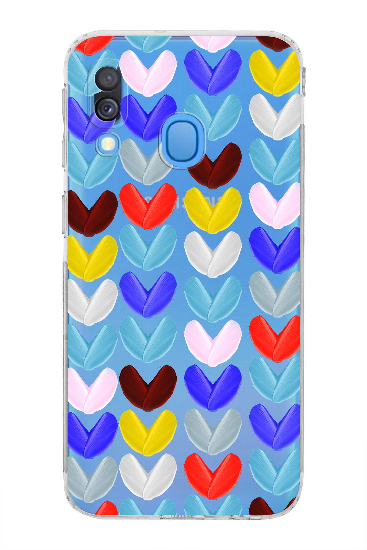 Samsung Galaxy A40 ile Uyumlu Water Color 1  Kamera Korumalı Şeffaf  Kılıf