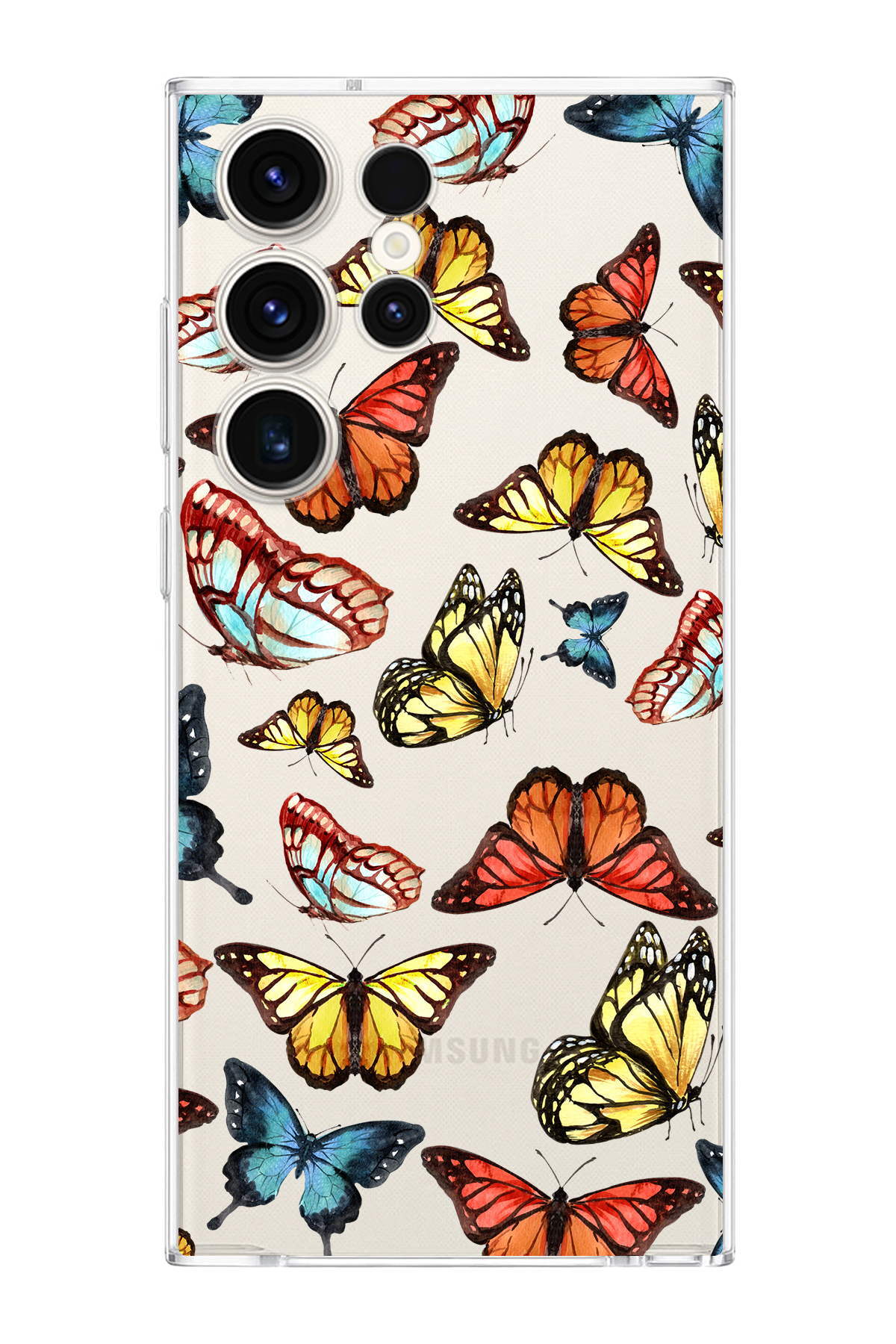 Samsung Galaxy S23 Ultra ile Uyumlu Water Color 2  Kamera Korumalı Şeffaf  Kılıf