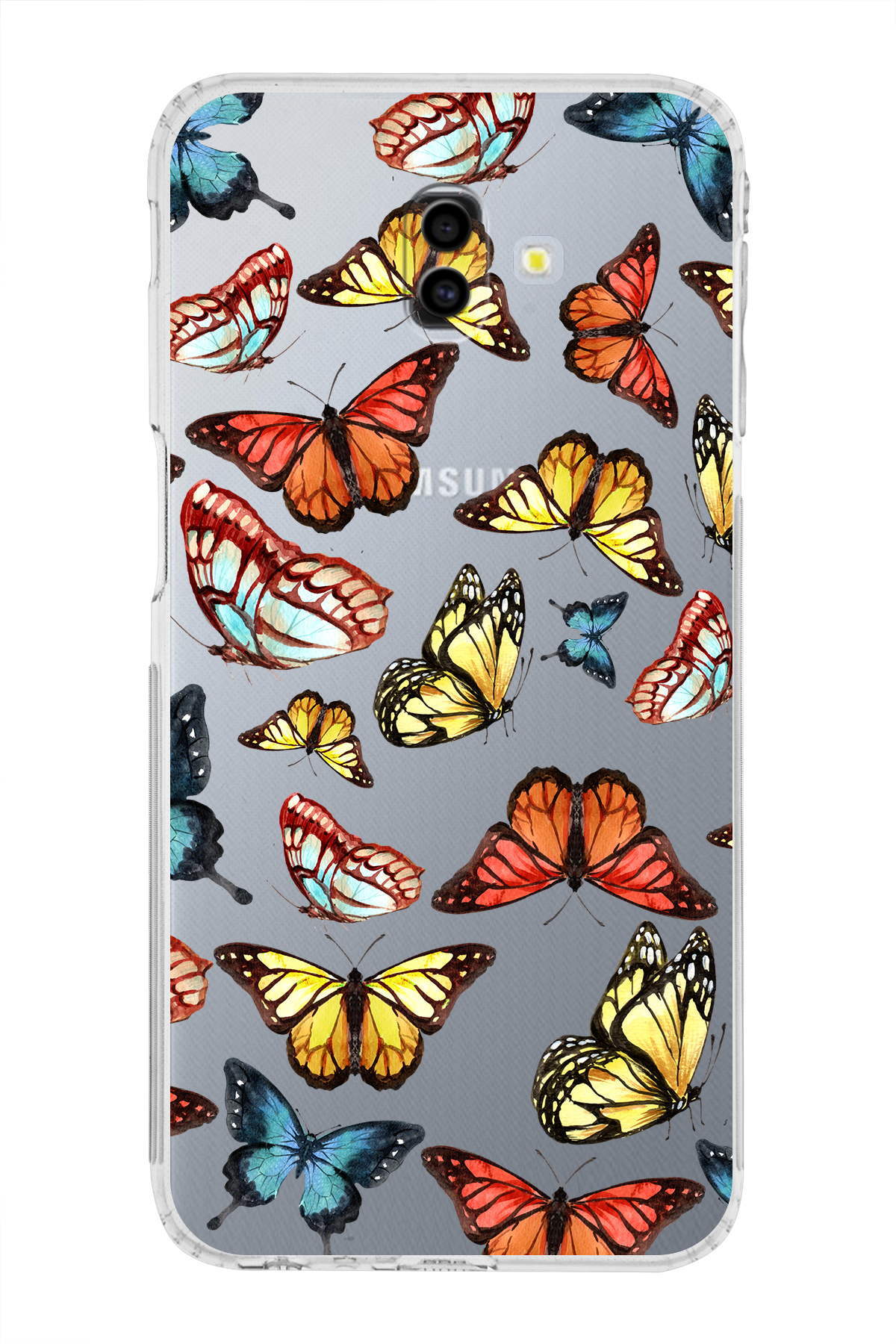Samsung Galaxy J6+ Plus ile Uyumlu Water Color 2  Kamera Korumalı Şeffaf  Kılıf