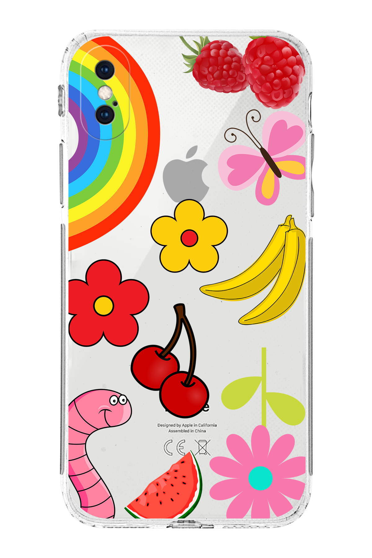 iPhone XS ile Uyumlu Water Color 5  Kamera Korumalı Şeffaf  Kılıf