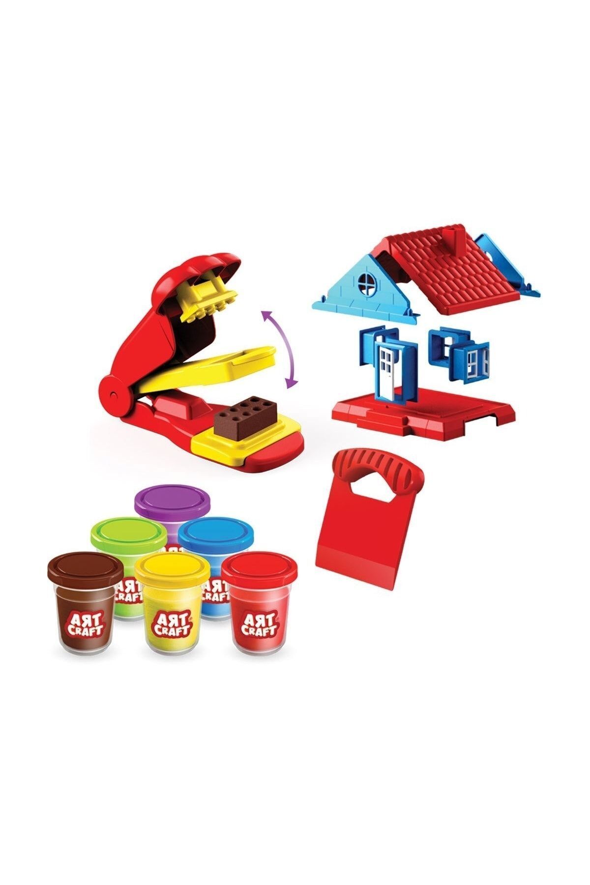 SAZE Hediyelik Puzzle City 128 Parça Hamur Oyun Evi Oyun Set
