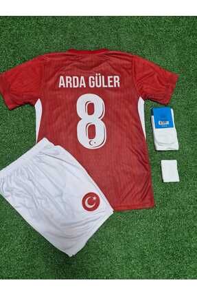 BYSPORTAKUS Türkiye Euro 2024 Arda Güler 8 Numara Çocuk Forması 4'lü Set (RED)