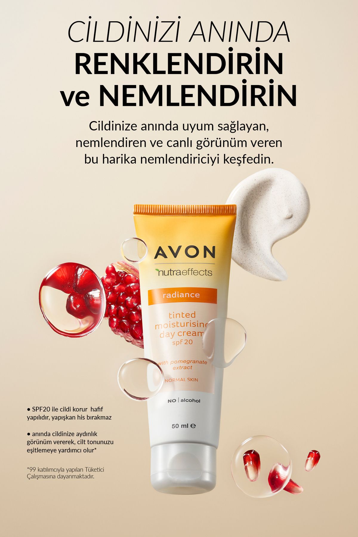 مرطوب کننده پر جنب و جوش Nutra Effects Tinted SPF20 Avon