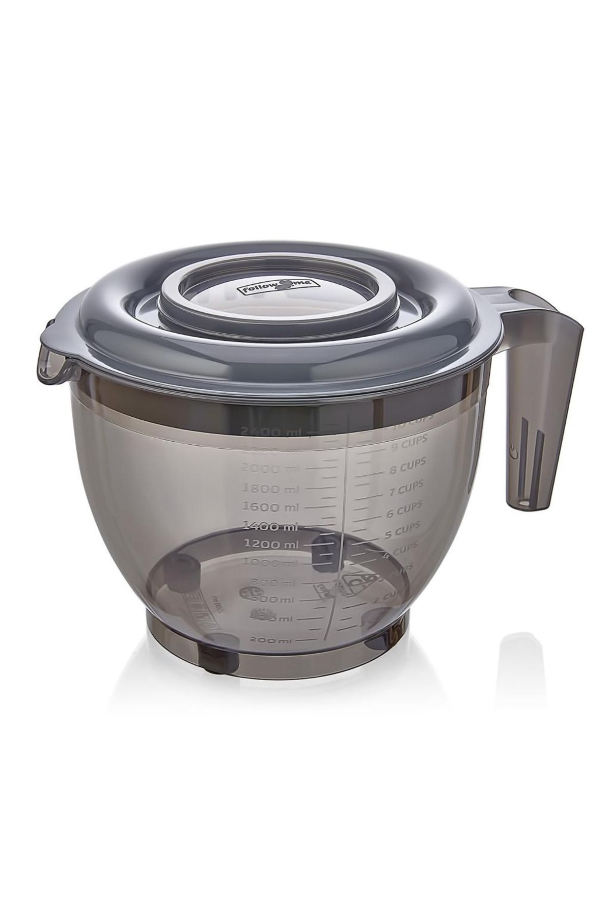 Ecolux-Mixer Bowl with Lid 2400 Ml Mixing Bowl with Handle Whisking Bowl - Anthracite 2
