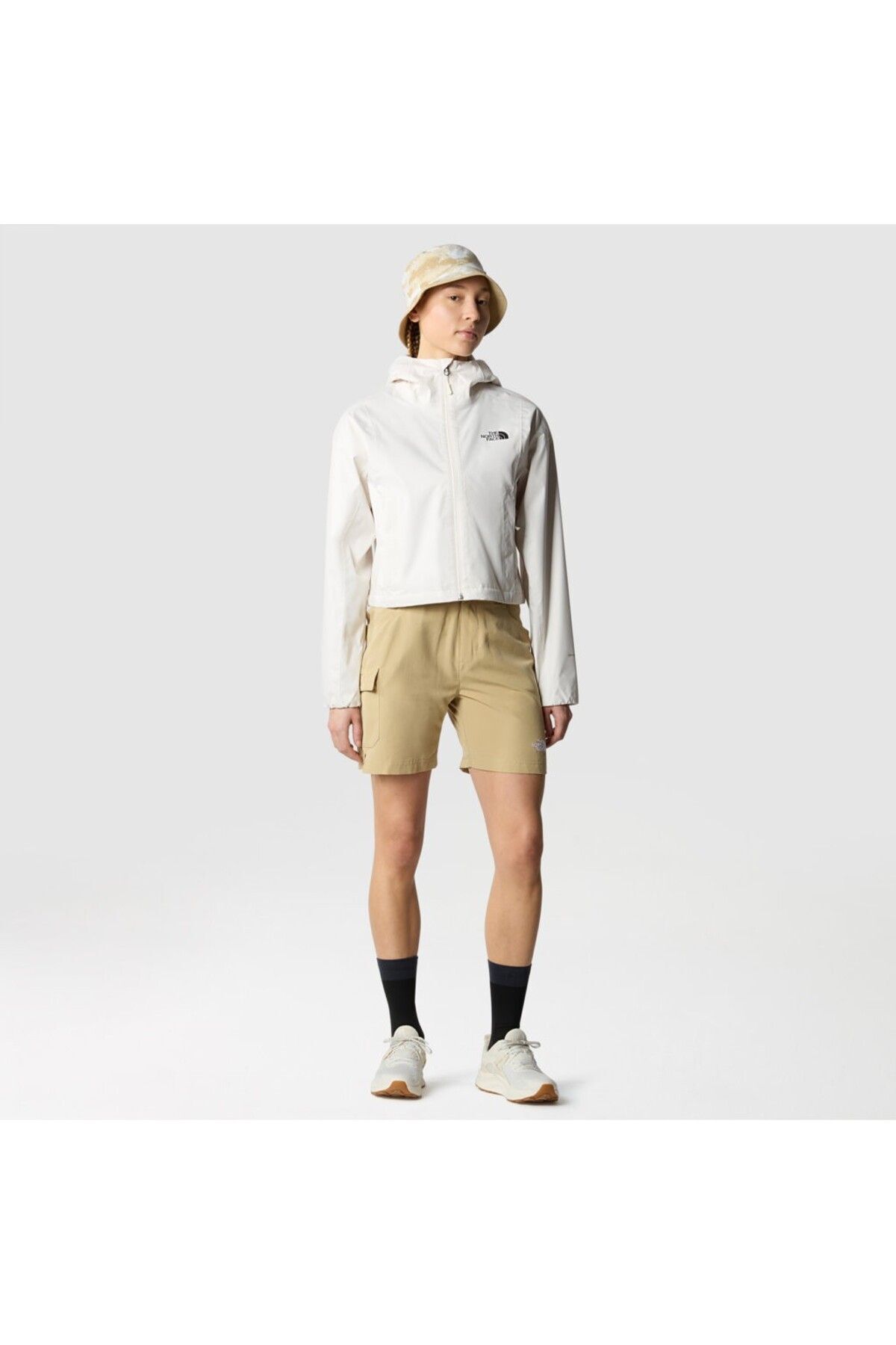 کت سفید زنانه ژاکت کلاه اورجینال The North Face