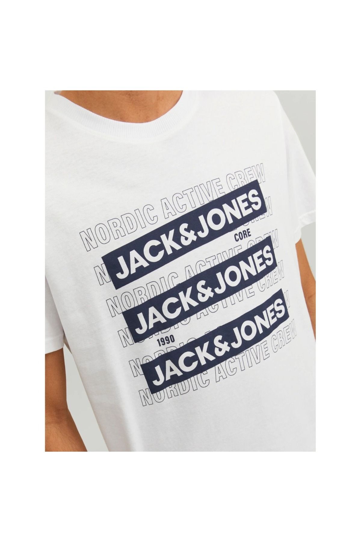 تیشرت مردانه سفید جک اند جونز | 06-12235249-2 اورجینال - تصویر 3
