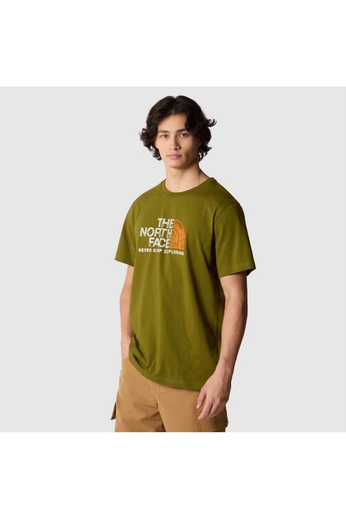 THE NORTH FACE Tricou Pentru Bărbați Rust 2 Kaki Cu Gât Rotund Masculin - S