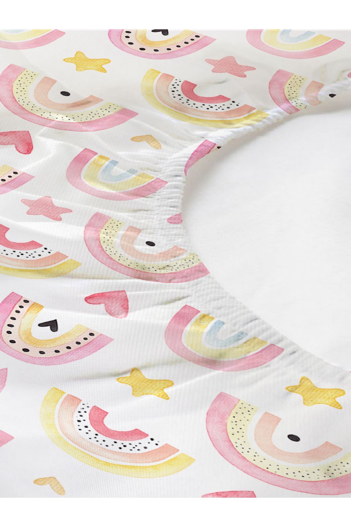 Evmila-Rainbow Patterned Printed Single Elastic Sheet Set 2