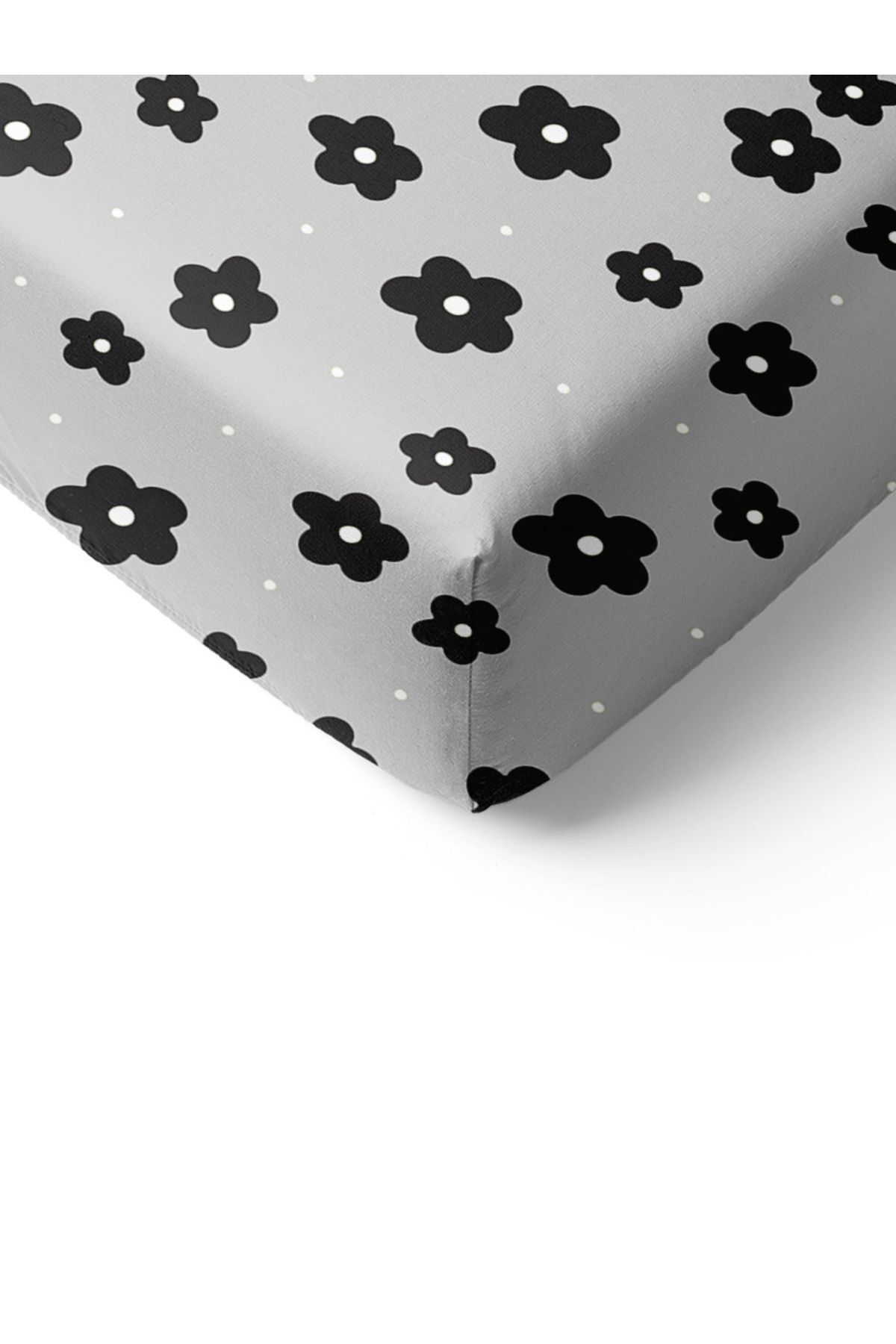 Evmila-Floral Patterned Printed Single Elastic Sheet Set 2