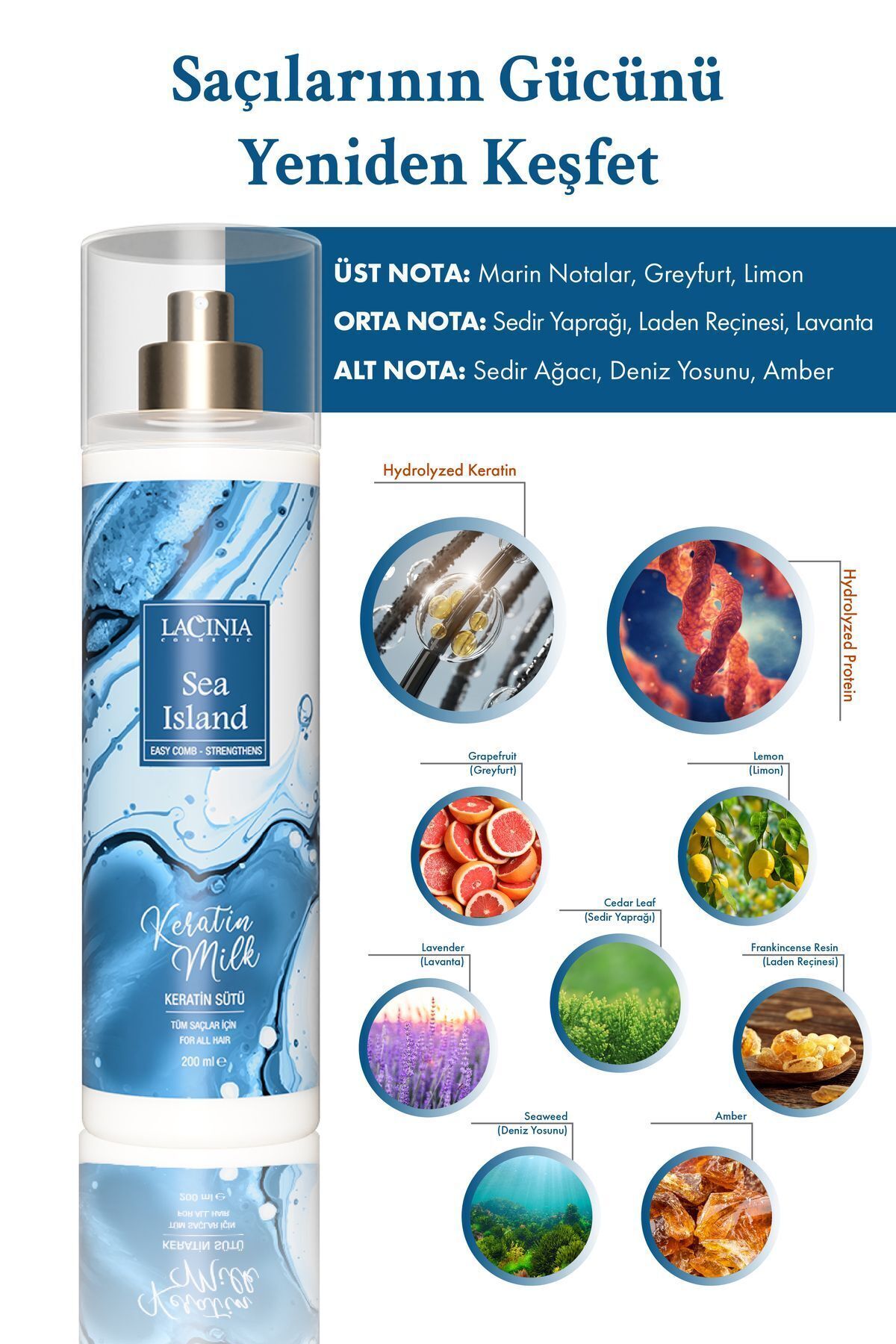 Keratin Sütü - Sea Island 200ml Saç Bakımı Etkili — NRM184 — تصویر 4 از 5