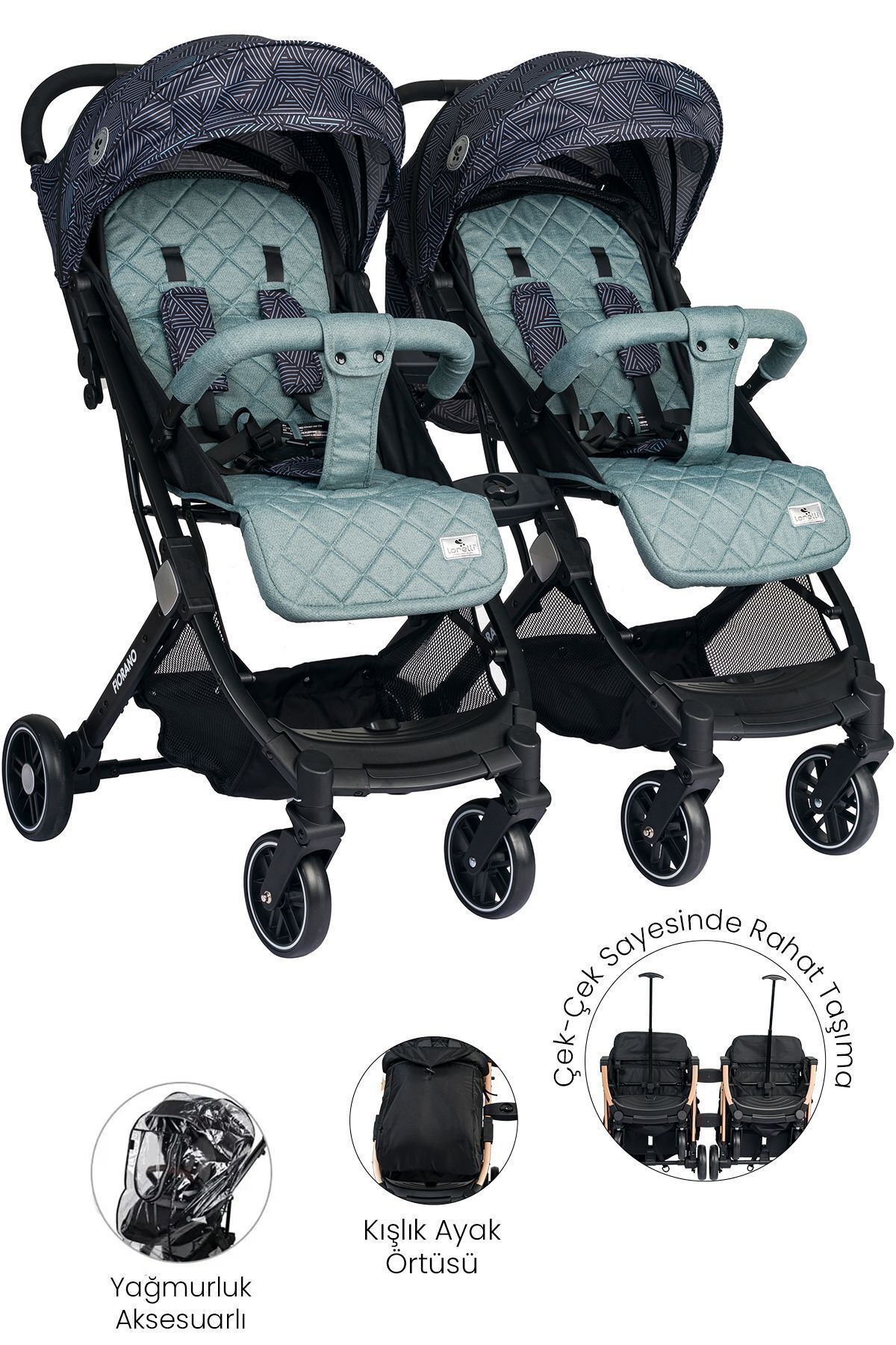 LORELLİ Fiorano New Cabin Twin Детская коляска - Trooper fiorano-cabin-twin-baby-cart