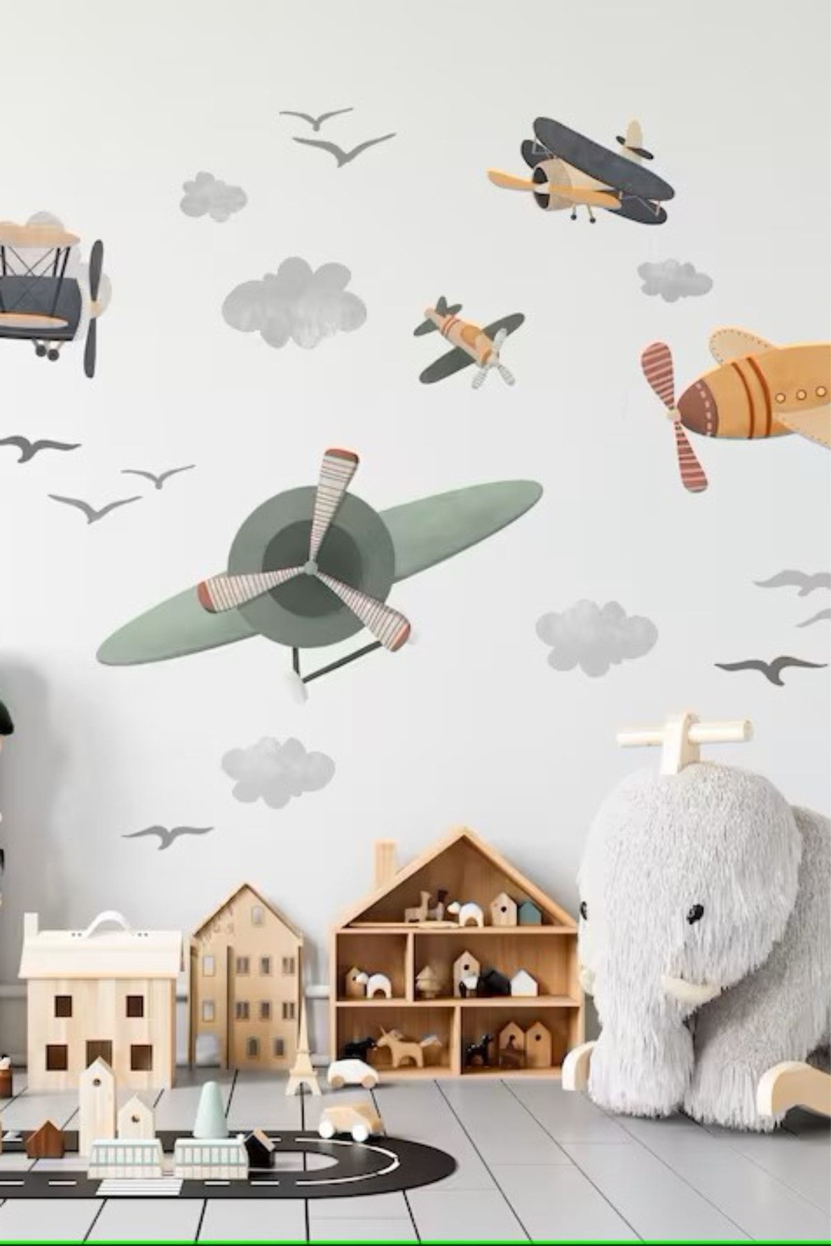 Sticker Ekspres Gökyüzünde Süzülen Planörler Çocuk Odası Duvar Sticker Seti fotoğrafı 2 (önizleme)