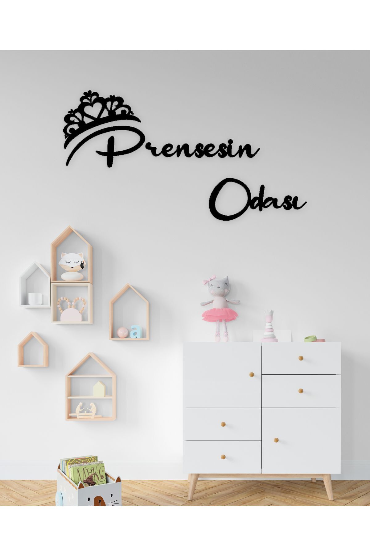 Aoz atölye Prensesin Odası Siyah Ahşap Duvar Dekoru Duvar Süsü