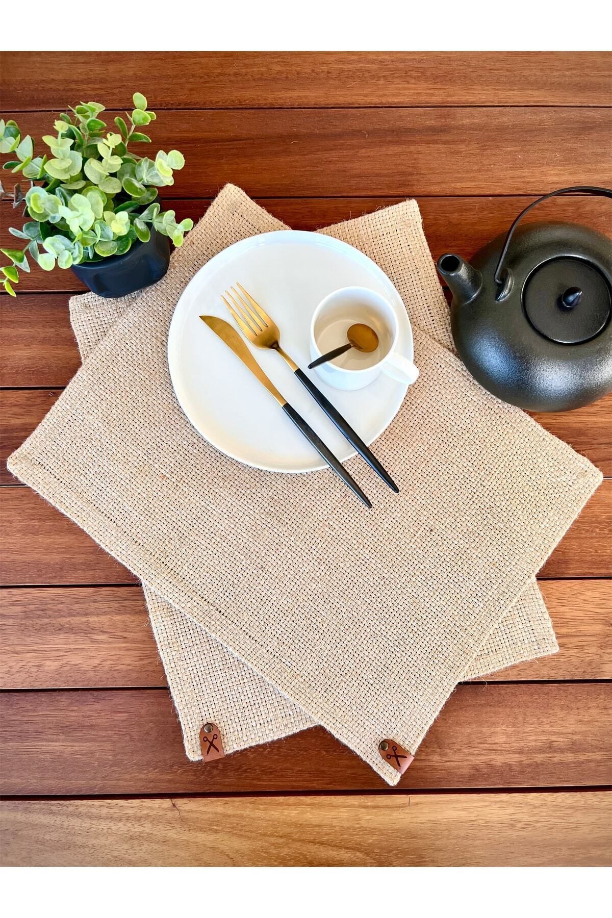 Homever-2 Pieces Rectangular Wicker Jute Placemat Braid Presentation Set - Natural 1