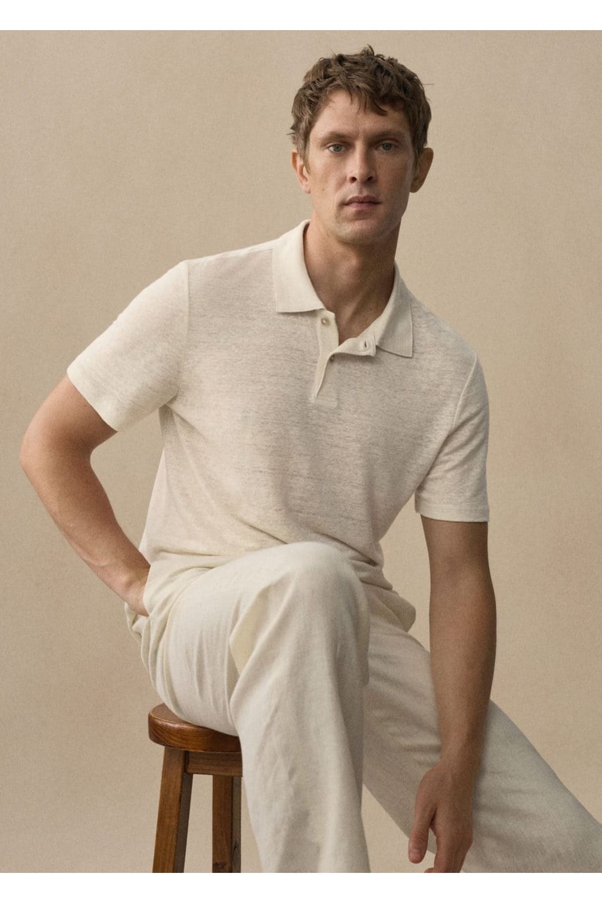 MANGO Man-Polokošile ze 100% lnu slim fit 6