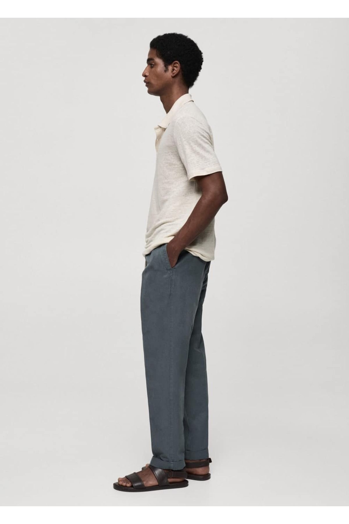 MANGO Man-Polokošile ze 100% lnu slim fit 8
