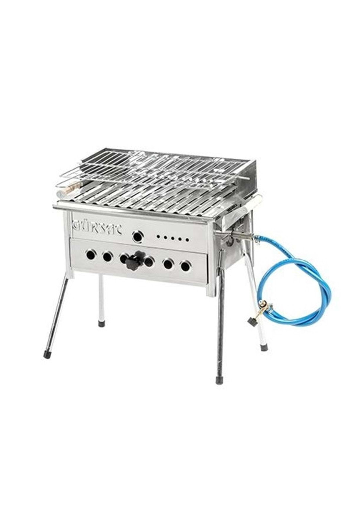 Gürsaç Tube Barbecue Set with Mouldings Double Grill 35*45cm Code 104